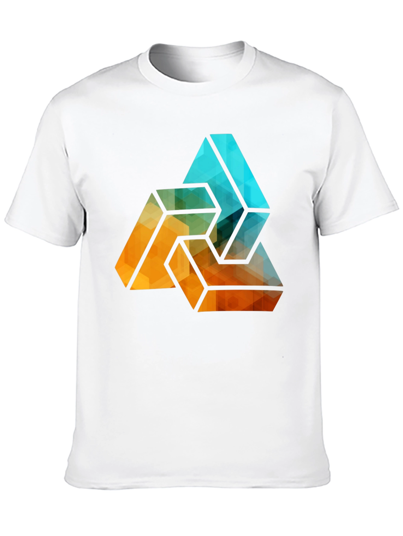 Geometric Triangle Graphic Tee - Stylish Mens Black T-Shirt