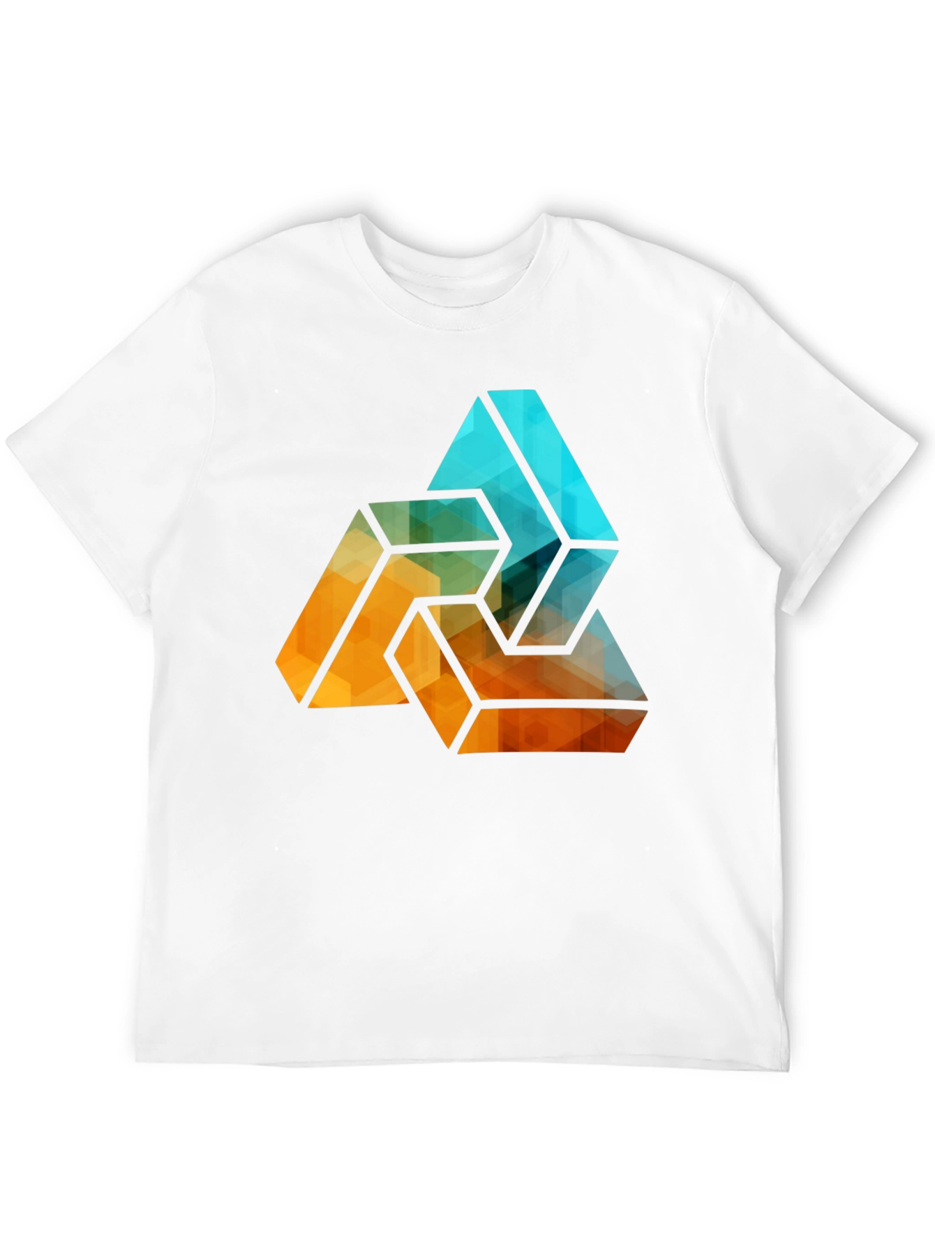 Geometric Triangle Graphic Tee - Stylish Mens Black T-Shirt