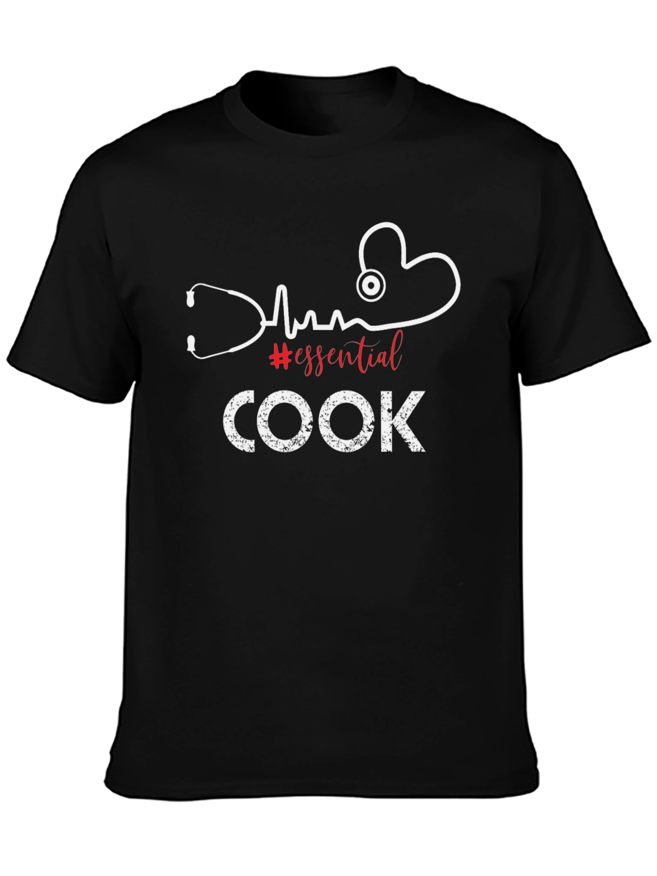 Essential Cook T-Shirt - Chef Stethoscope Design