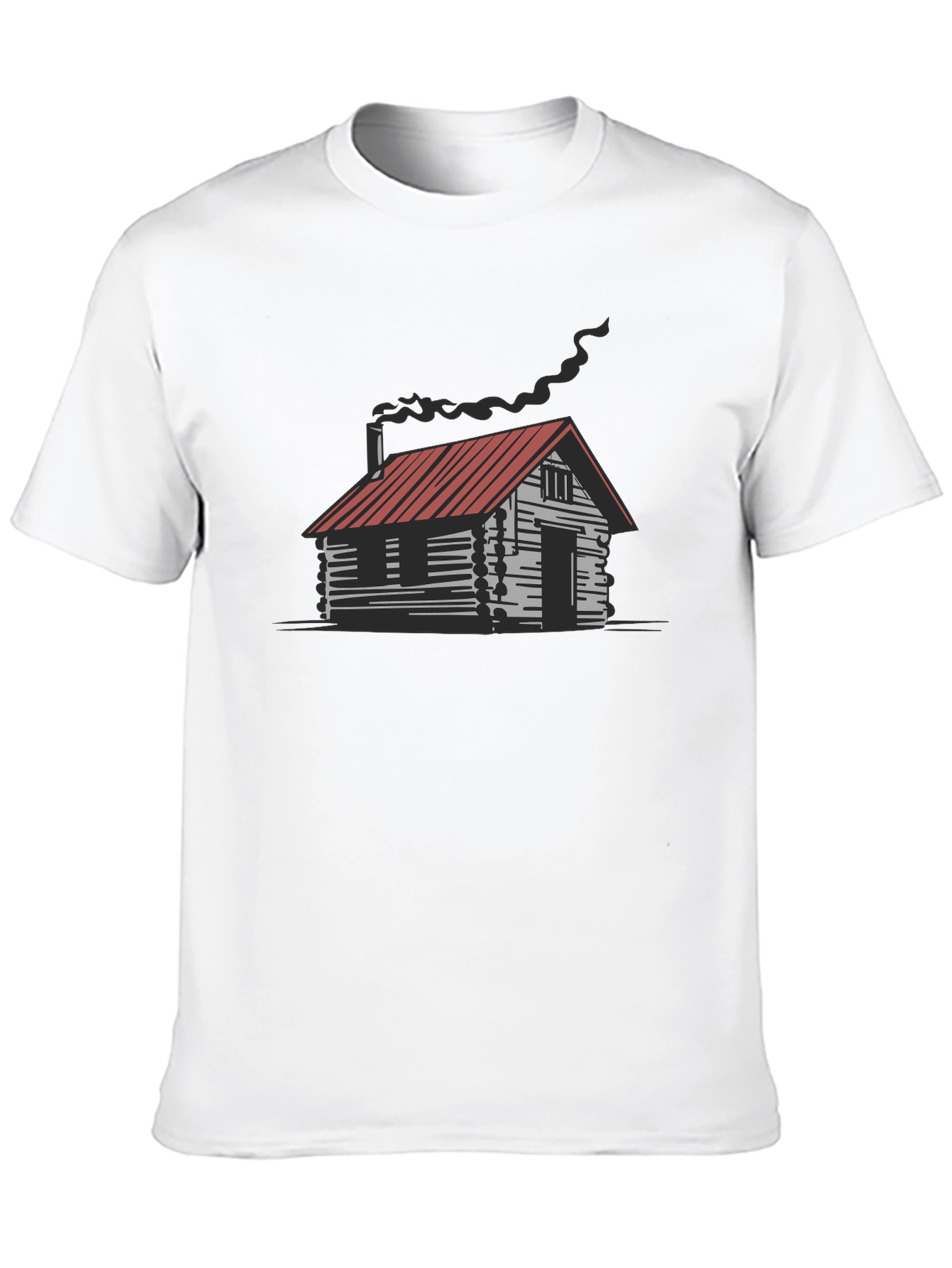 Cozy Cabin Graphic Tee - Black Cotton T-Shirt