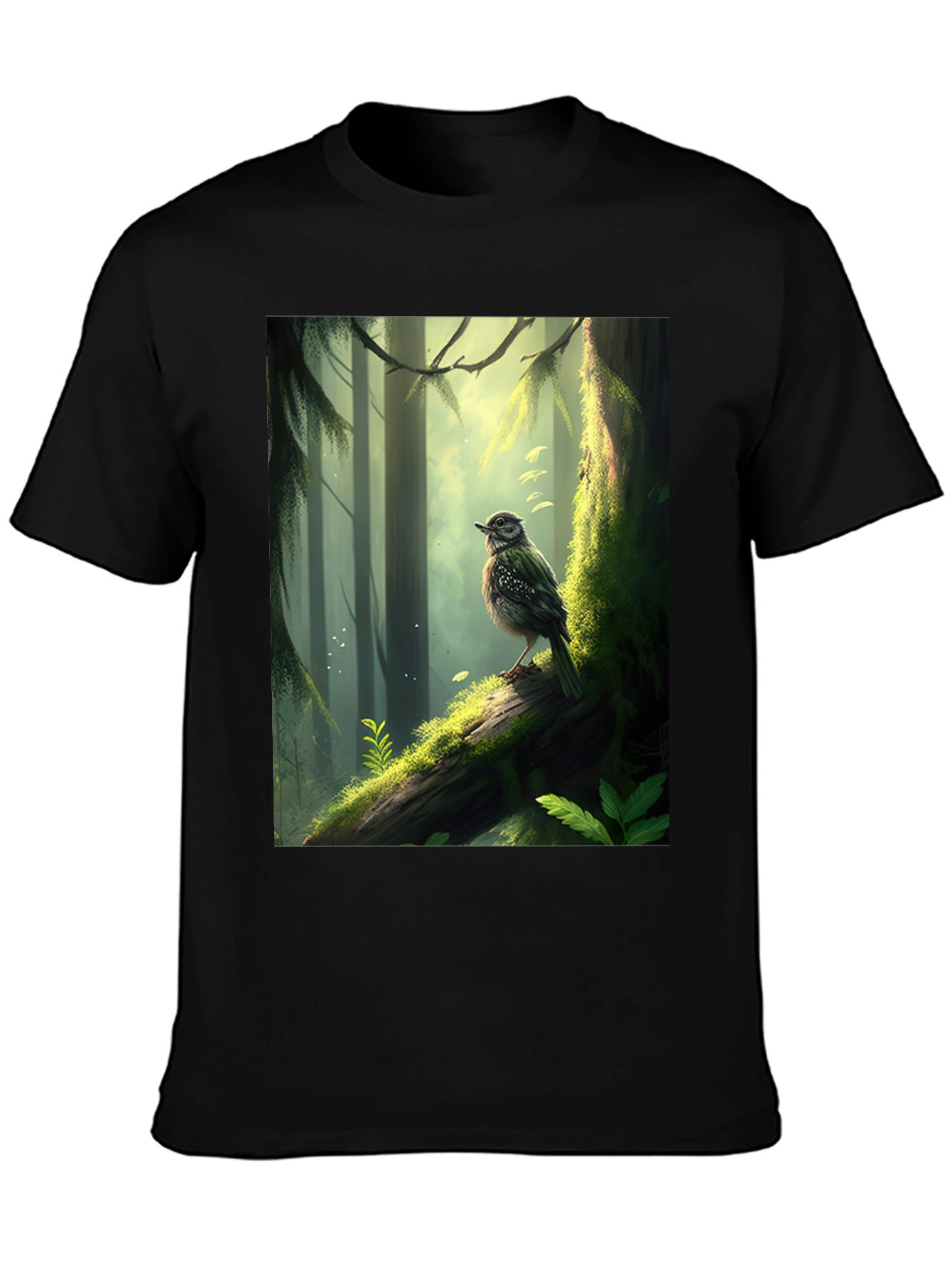 Forest Bird Graphic Tee - Nature Inspired T-Shirt