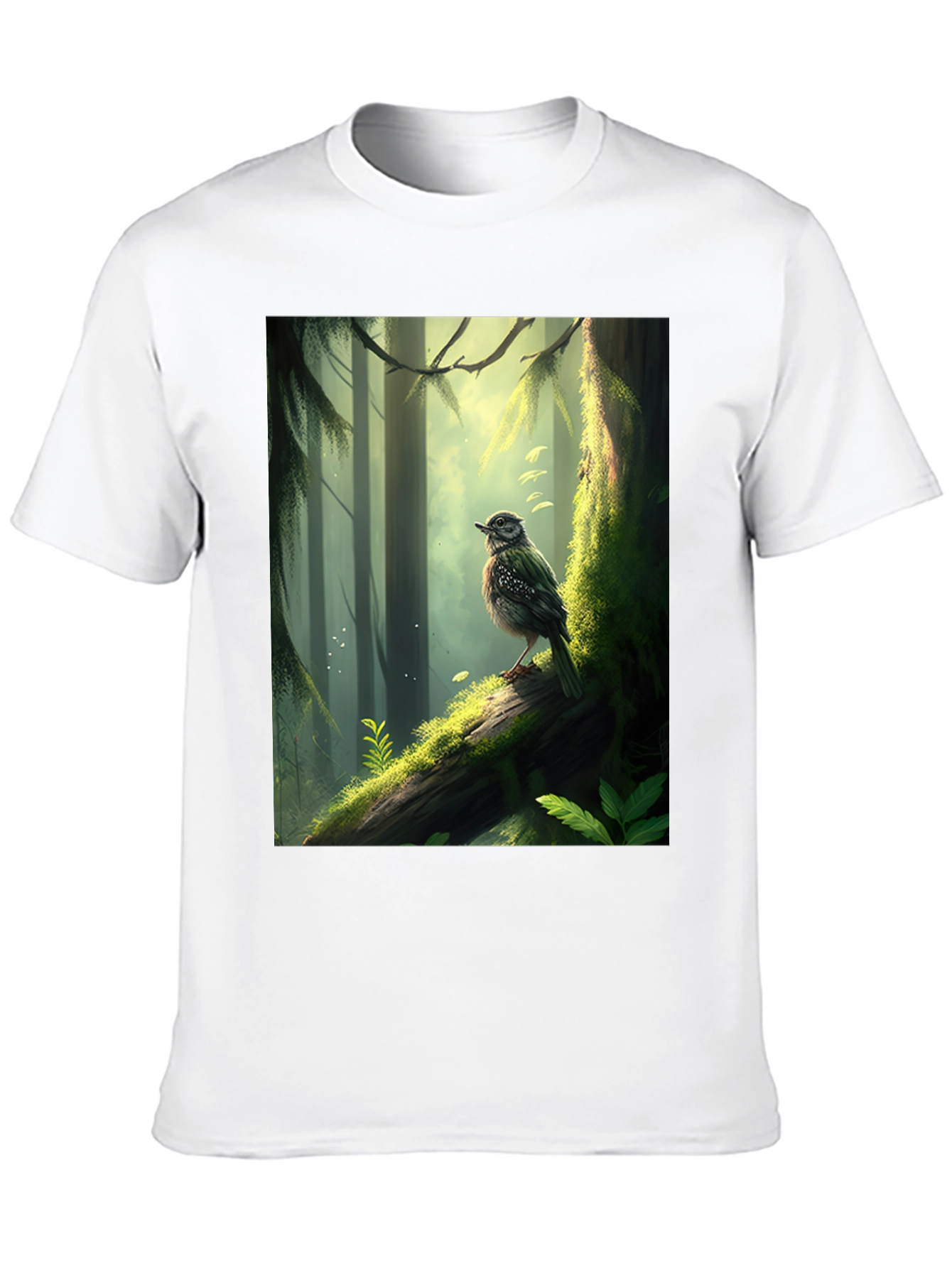 Forest Bird Graphic Tee - Nature Inspired T-Shirt