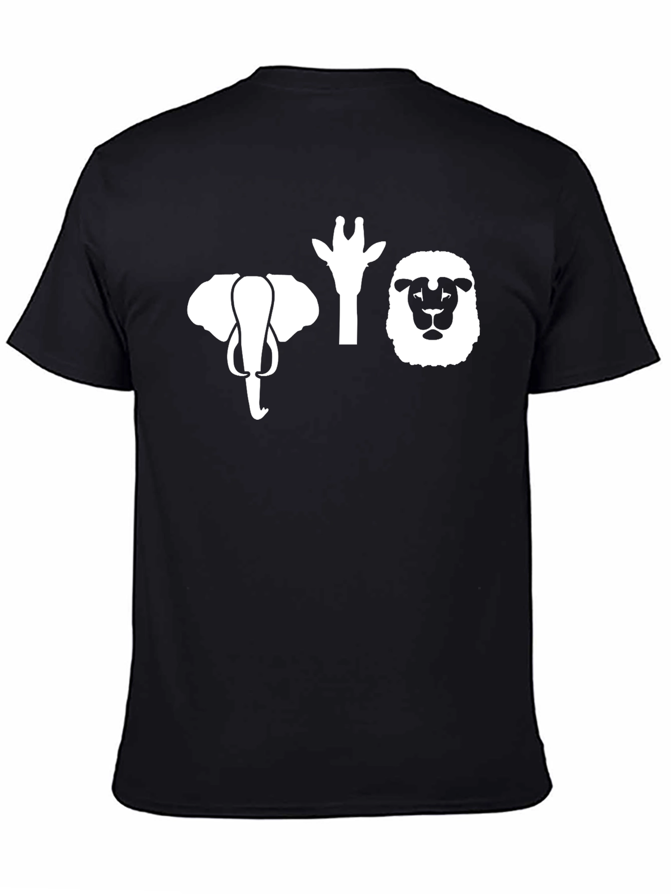 Safari Animal Heads Graphic Tee - Black