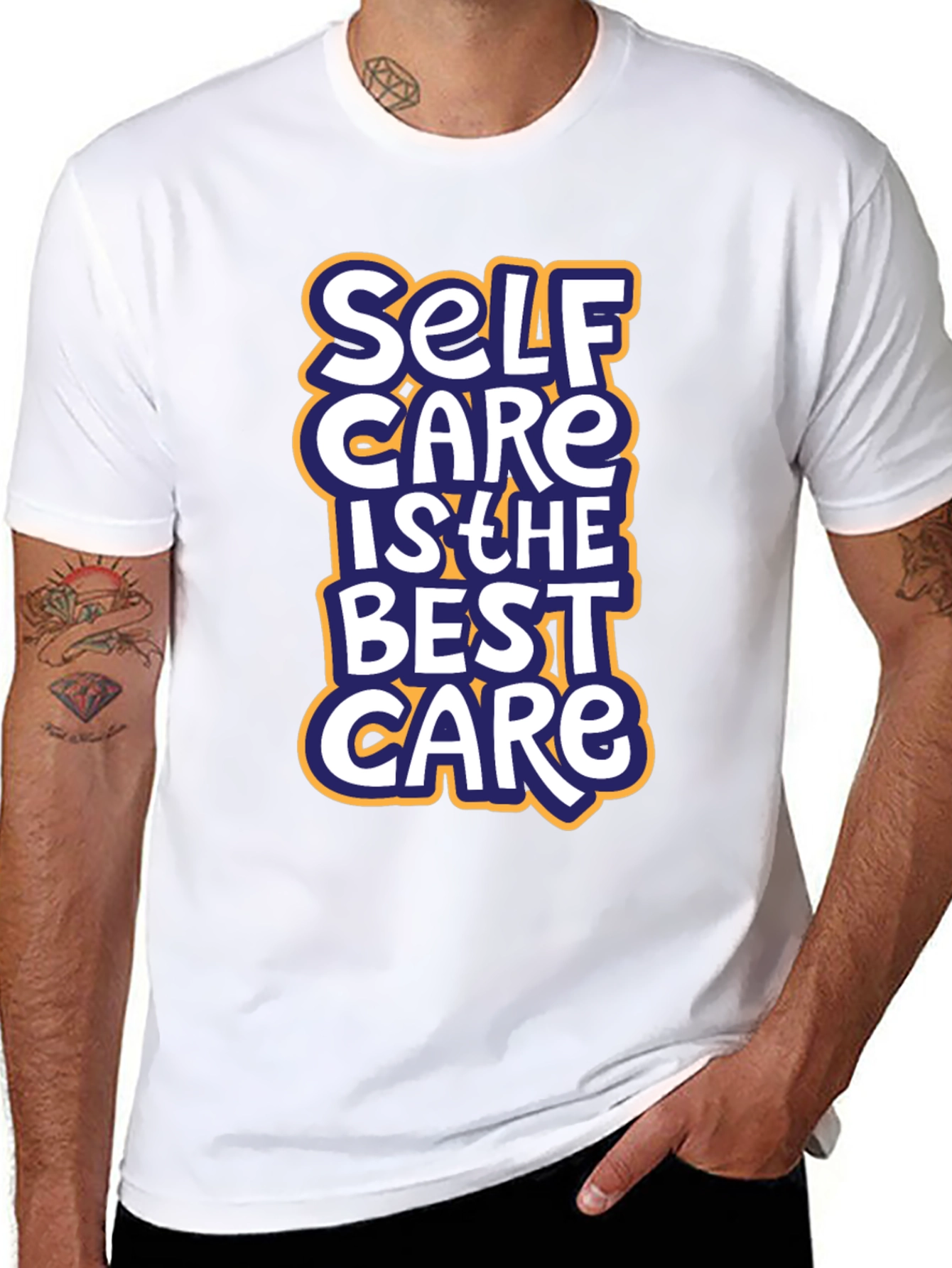Self Care Graphic Tee - Black Cotton T-Shirt