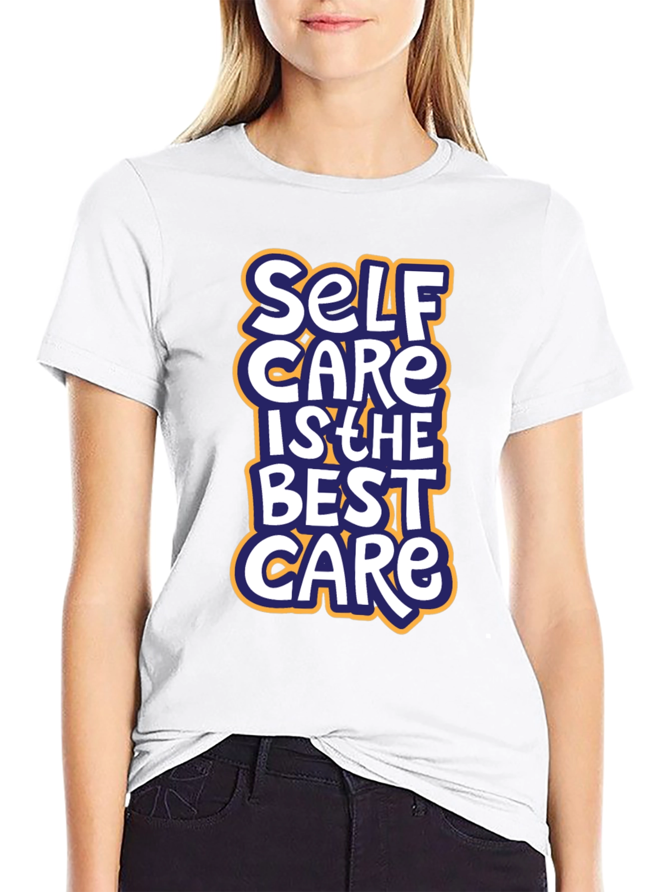 Self Care Graphic Tee - Black Cotton T-Shirt