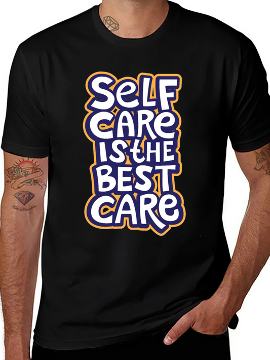 Self Care Graphic Tee - Black Cotton T-Shirt