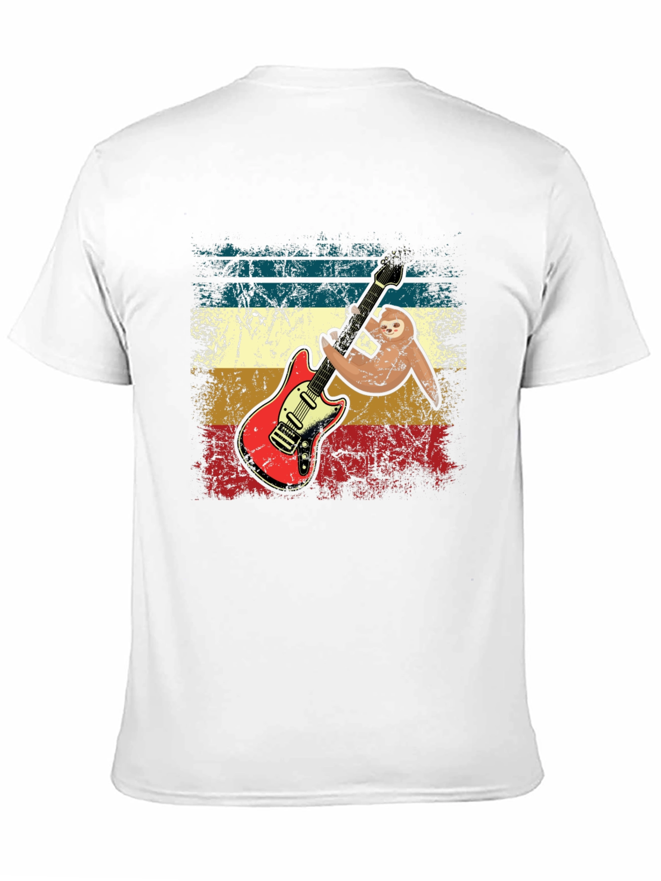 Sloth Guitar Player T-Shirt - Retro Style