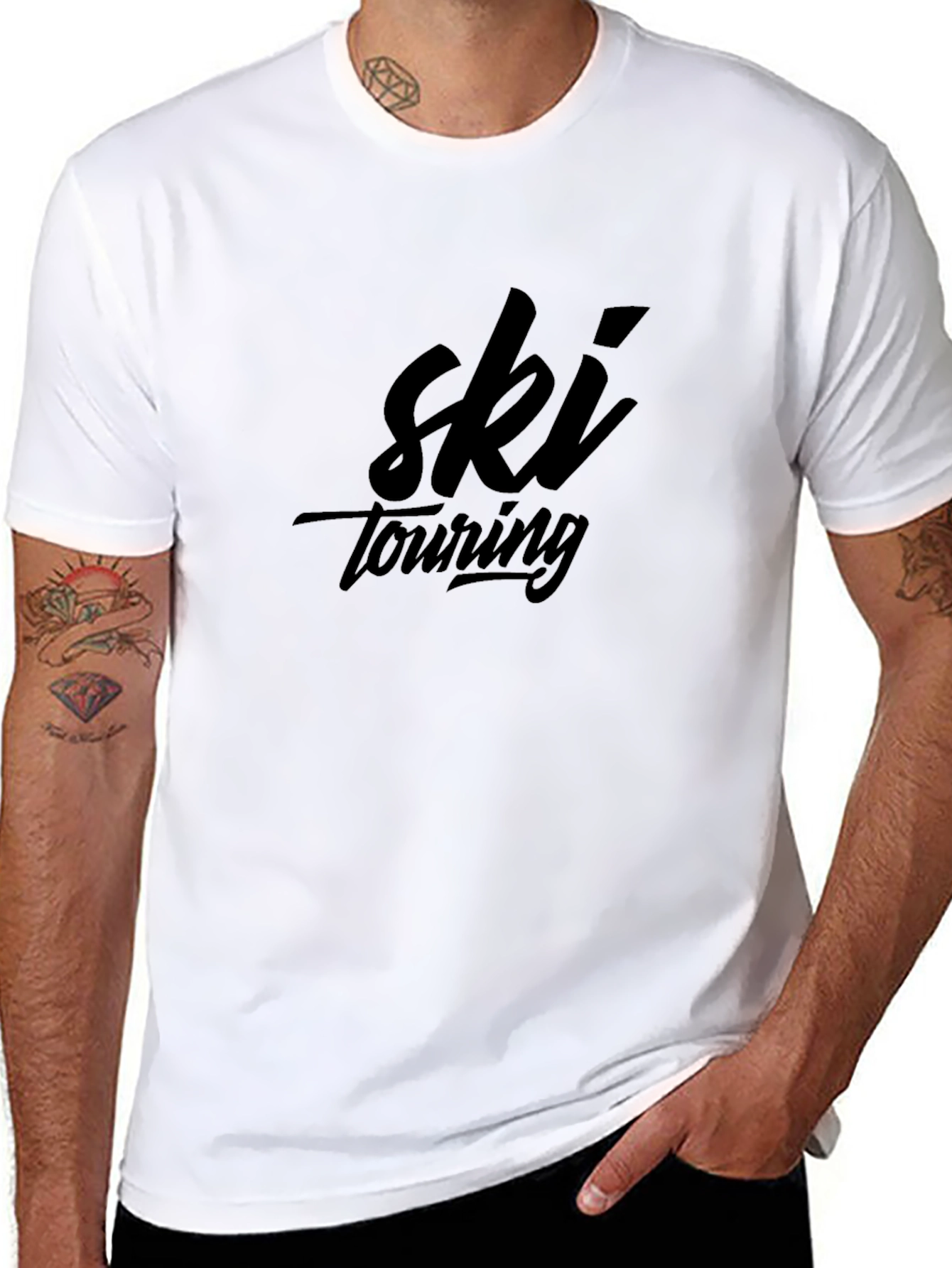 Ski Touring Black Graphic Tee