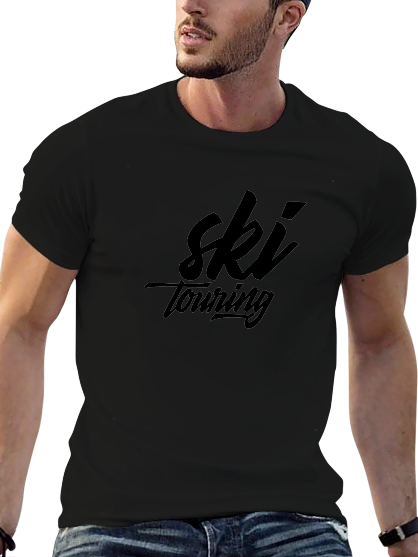 Ski Touring Black Graphic Tee