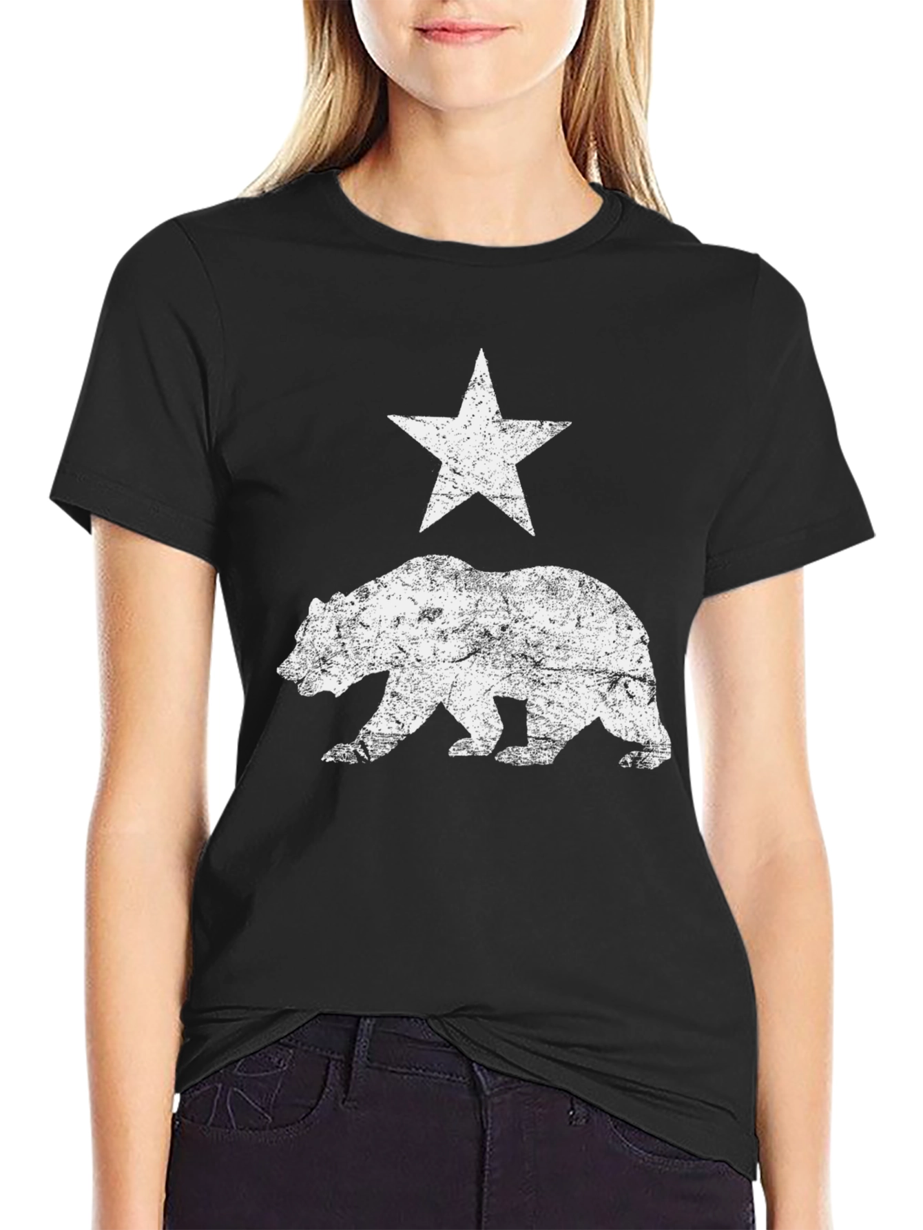California Bear Flag T-Shirt - Distressed Graphic Tee
