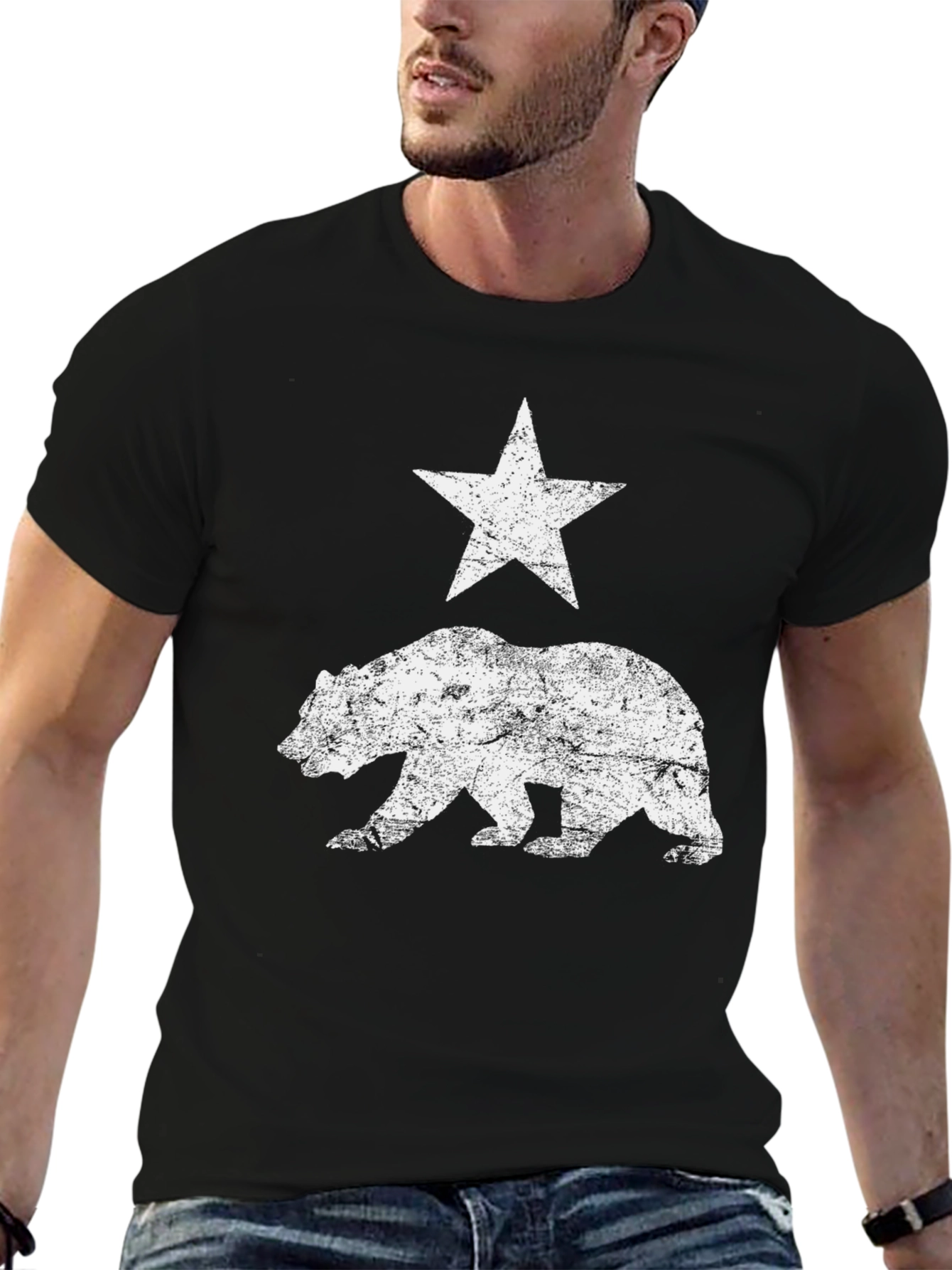 California Bear Flag T-Shirt - Distressed Graphic Tee