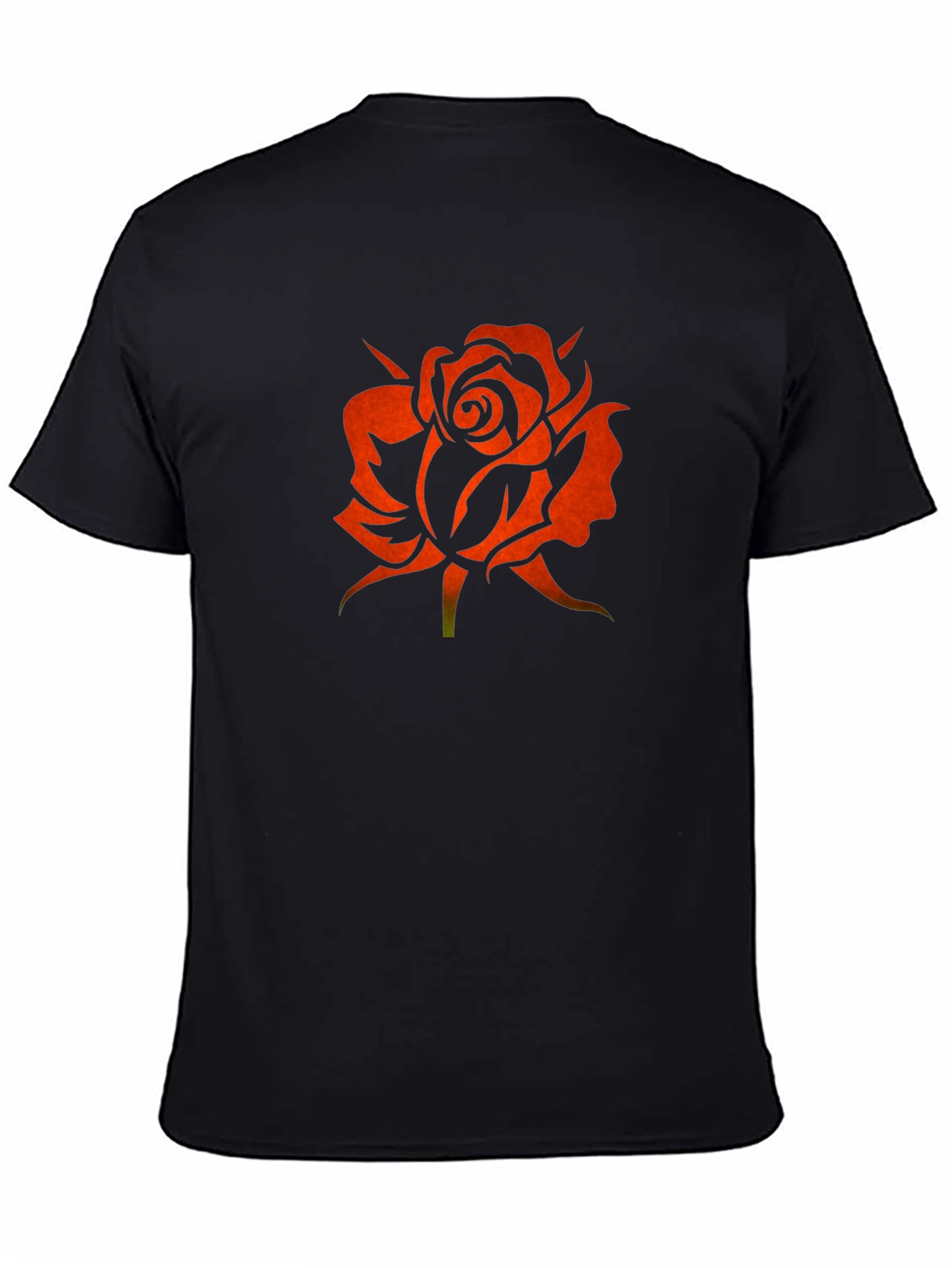 Rose Silhouette Graphic Black T-Shirt