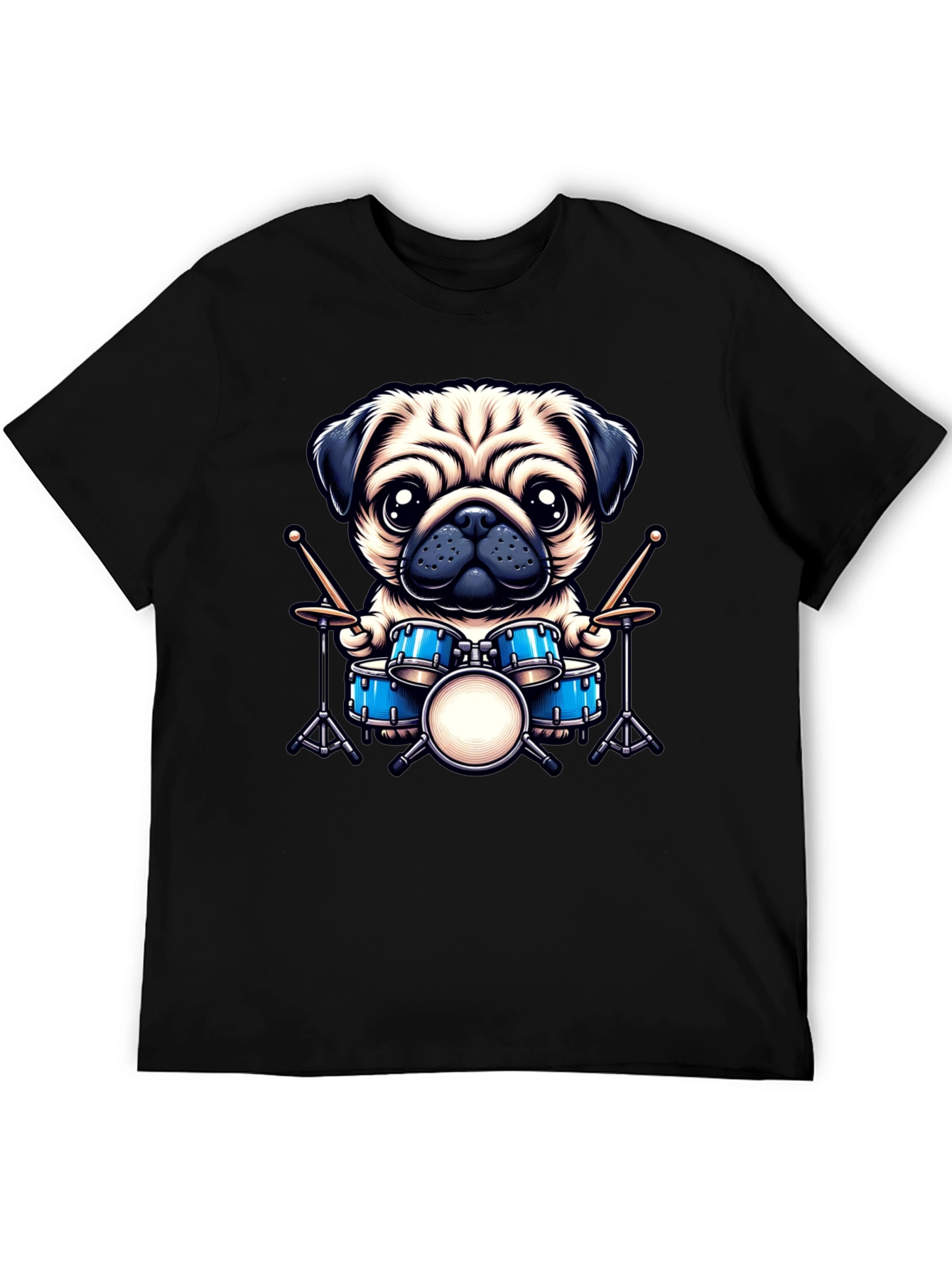 Pug Drummer Graphic Tee