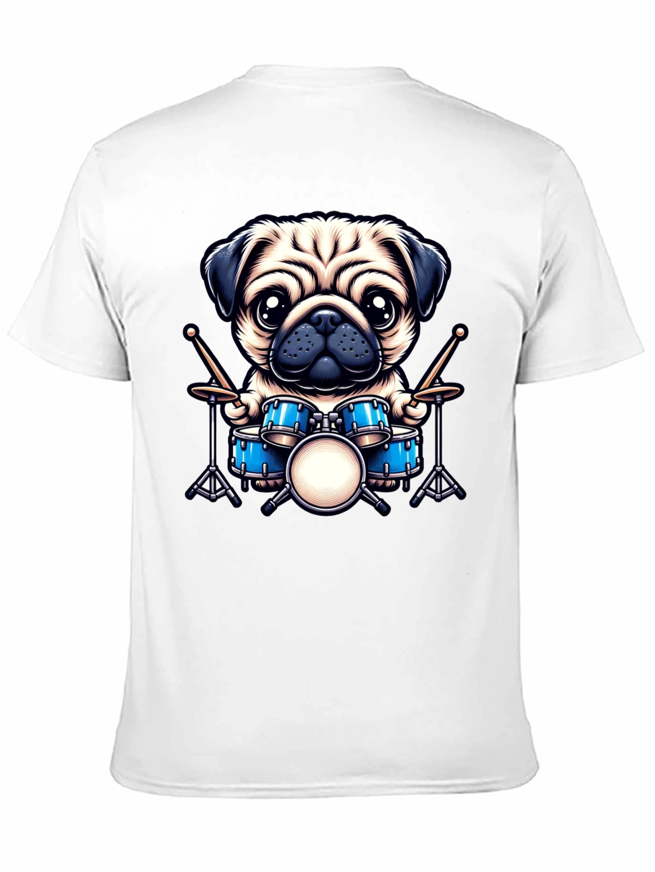 Pug Drummer Graphic Tee