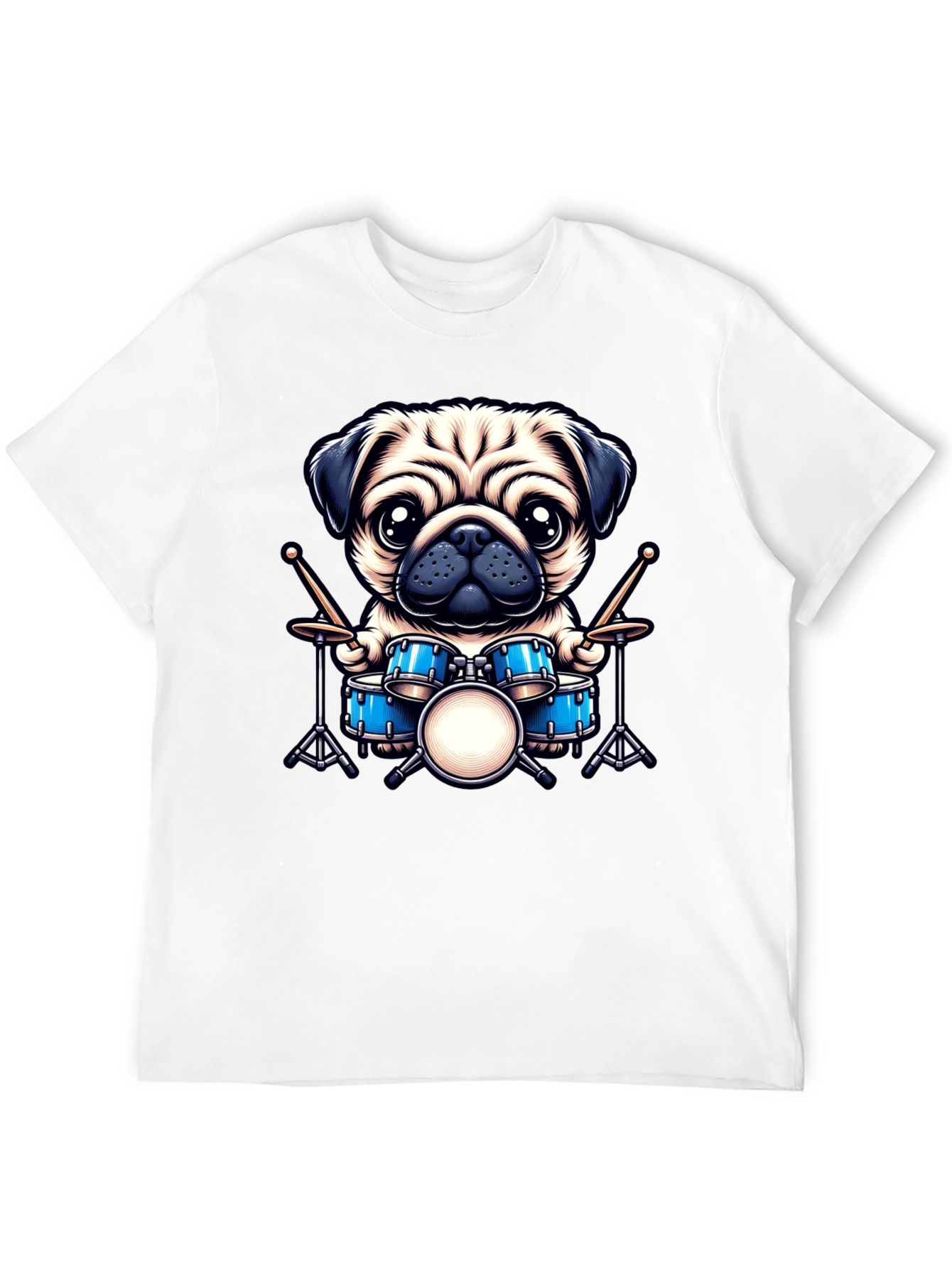 Pug Drummer Graphic Tee