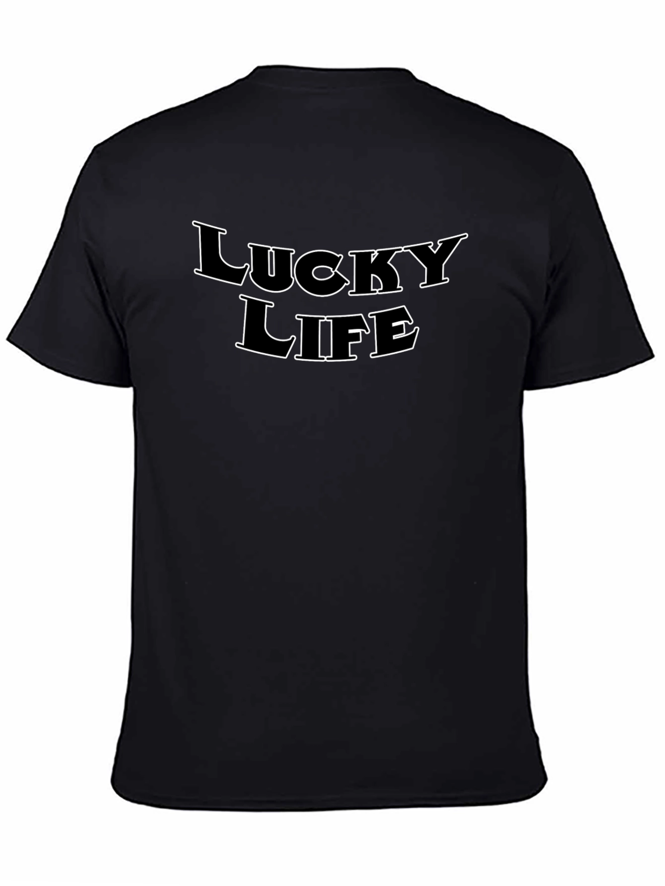 Lucky Life Black Graphic T-Shirt