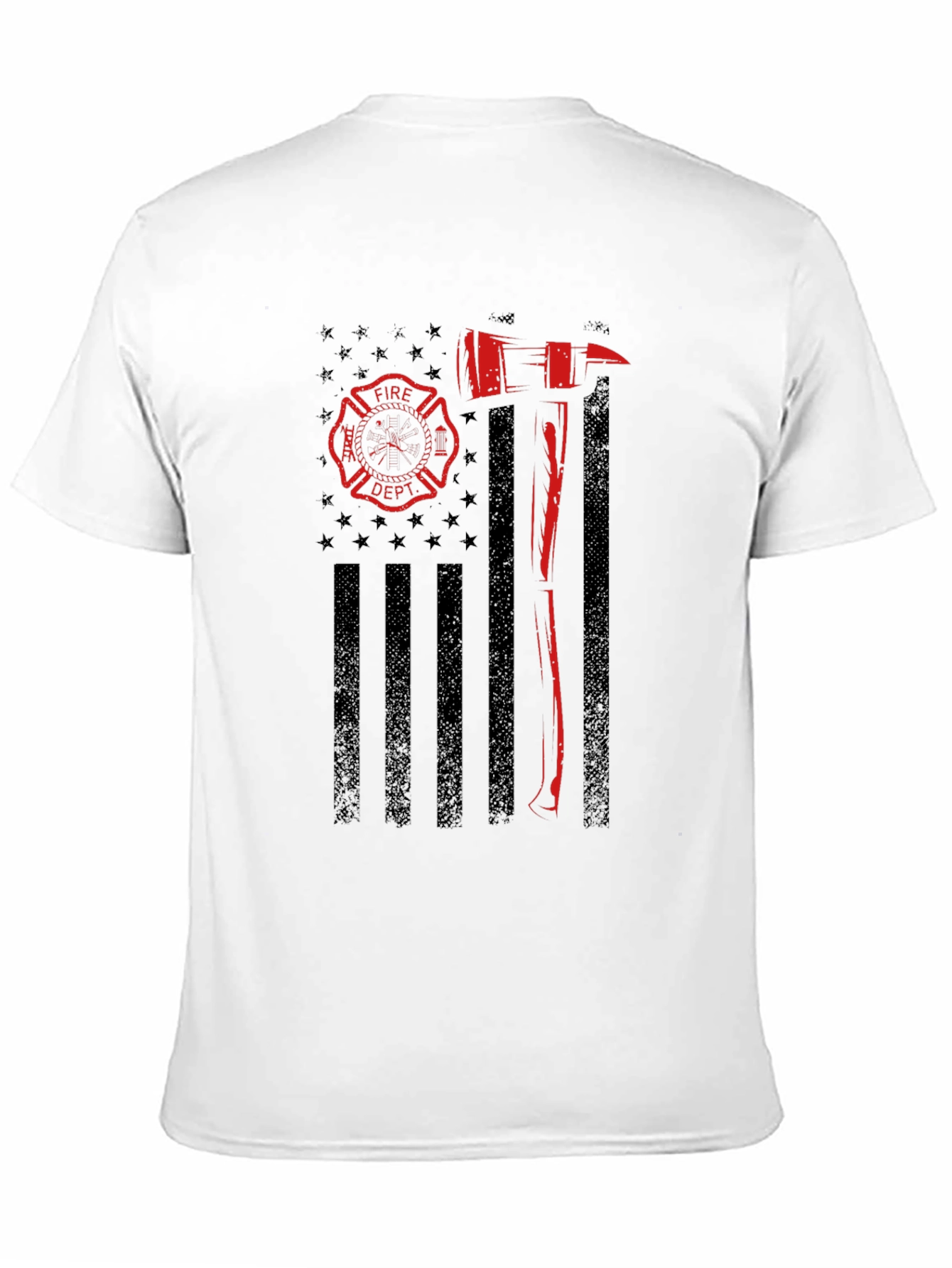 Firefighter Flag Graphic T-Shirt - Black
