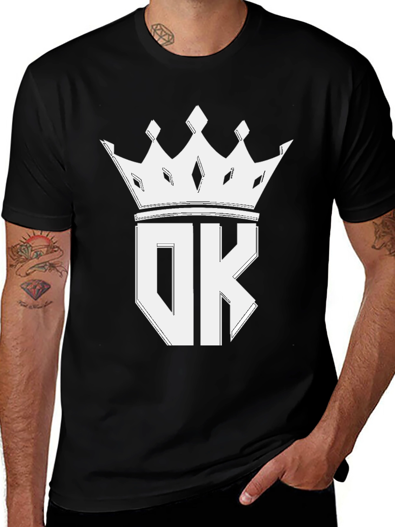 OK Crown Graphic Tee - Stylish Black T-Shirt