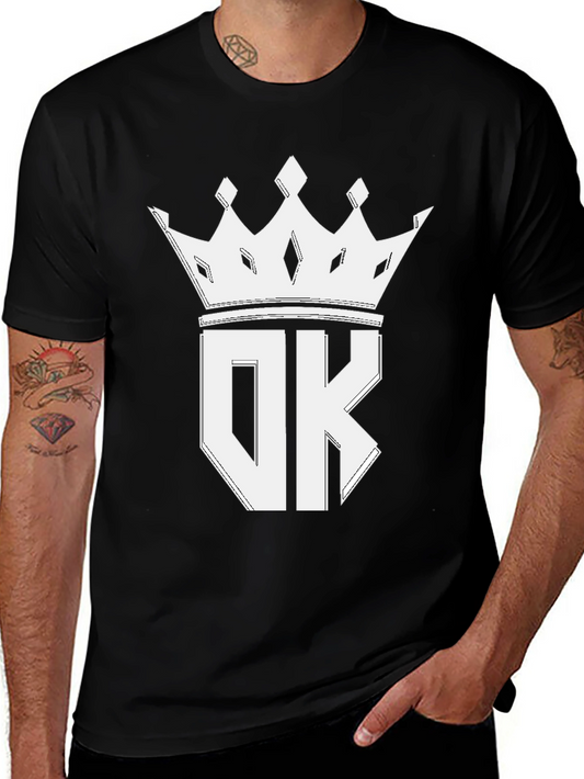OK Crown Graphic Tee - Stylish Black T-Shirt