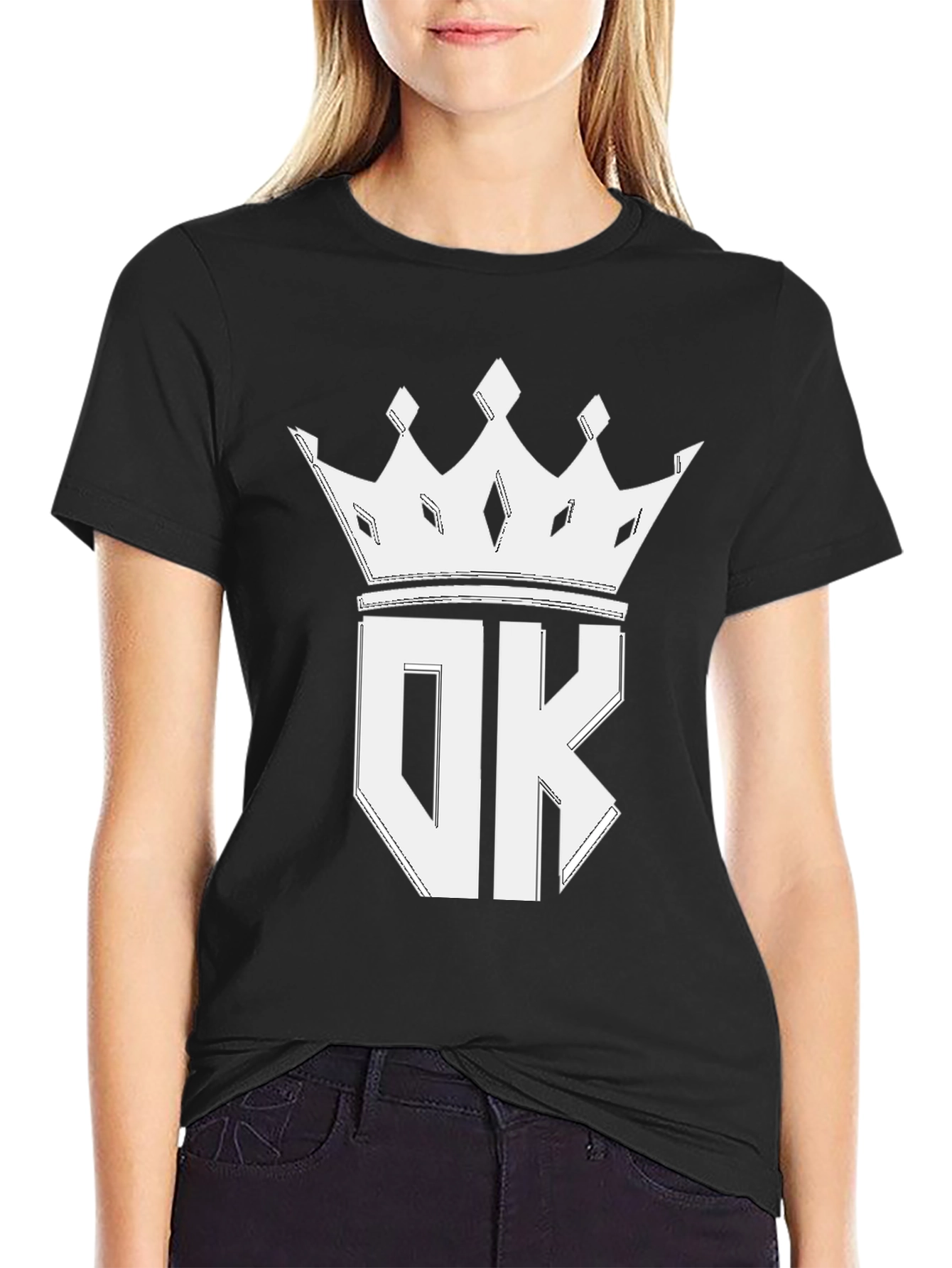 OK Crown Graphic Tee - Stylish Black T-Shirt