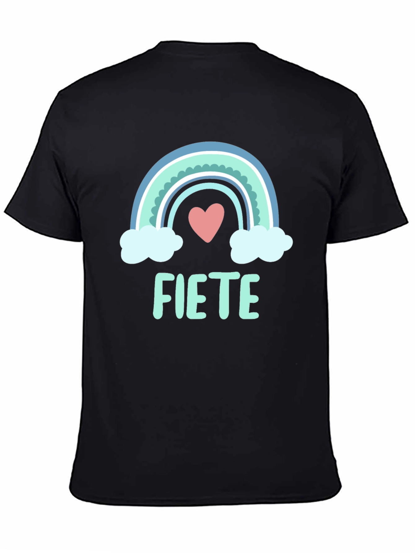 FIETE Rainbow Heart Graphic Black T-Shirt