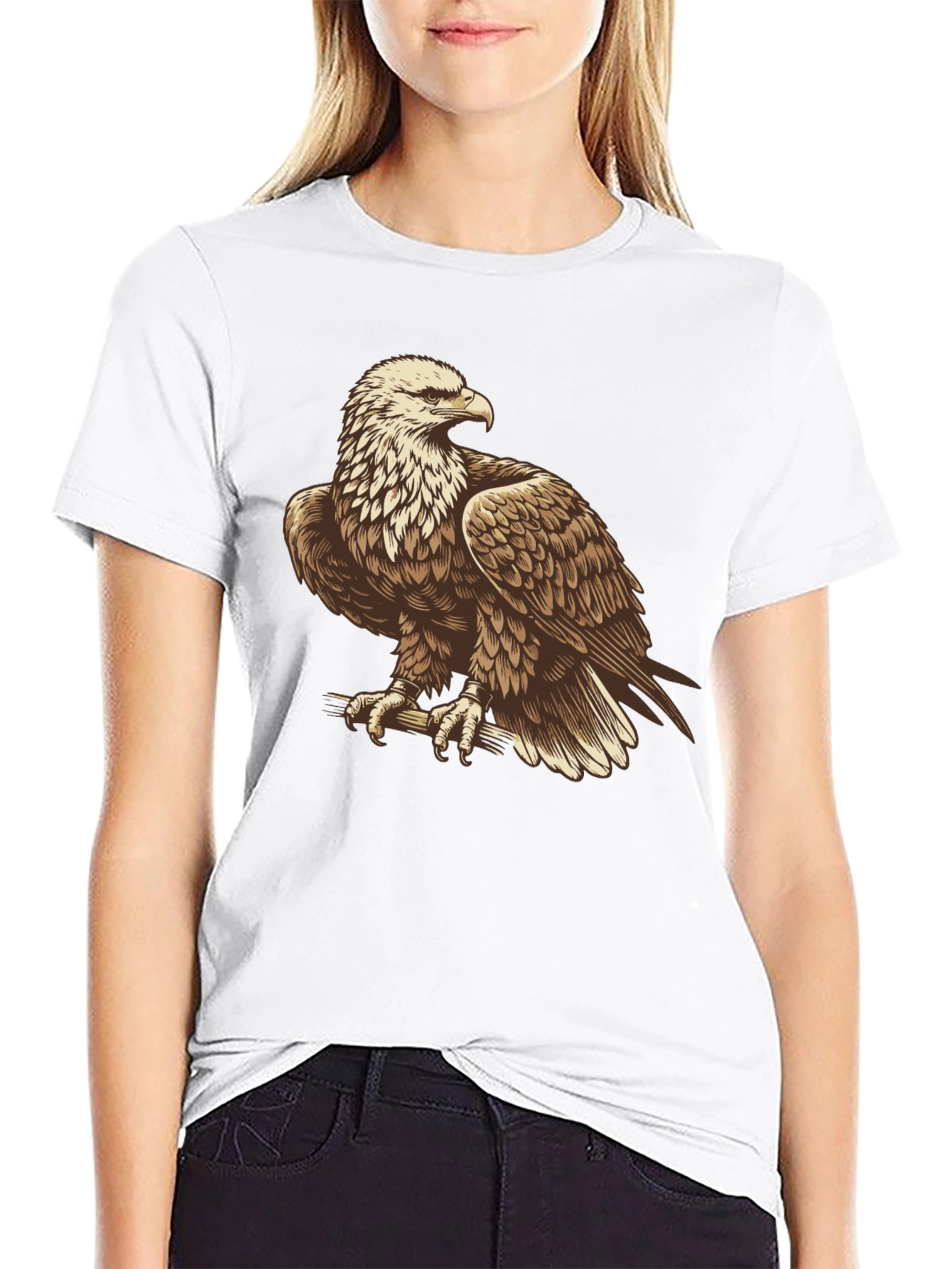 Eagle Graphic Print Black T-Shirt