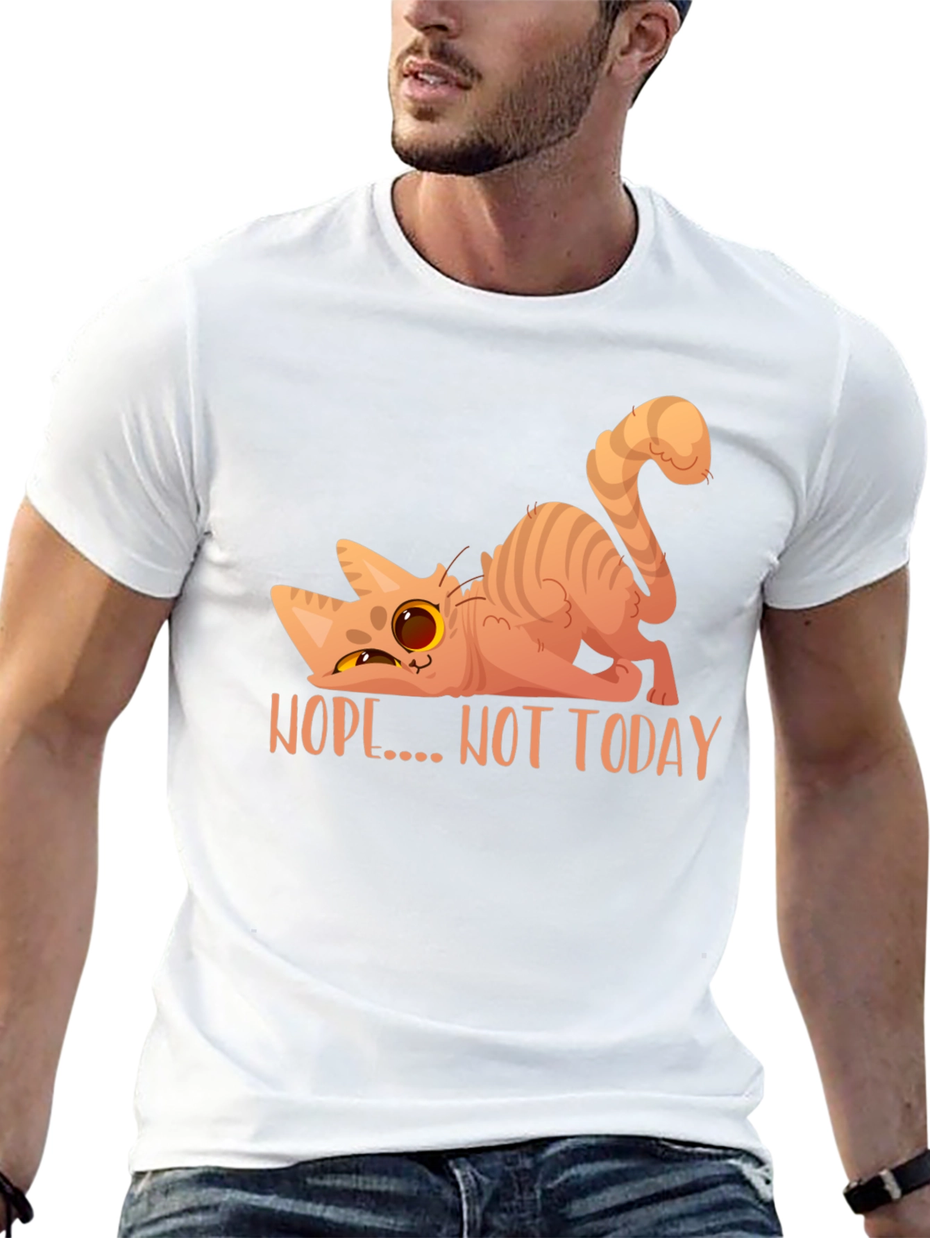 Nope Not Today Cat Graphic T-Shirt