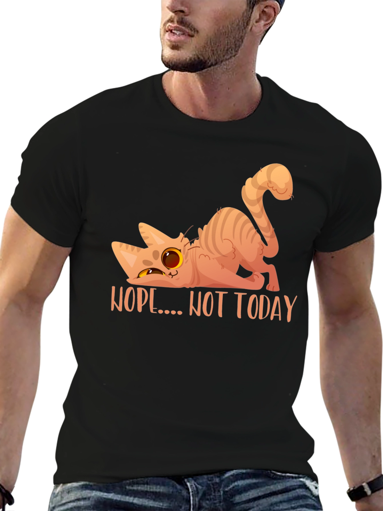 Nope Not Today Cat Graphic T-Shirt