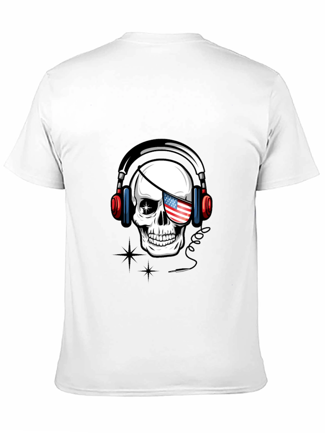 Skull with US Flag Eyepatch T-Shirt