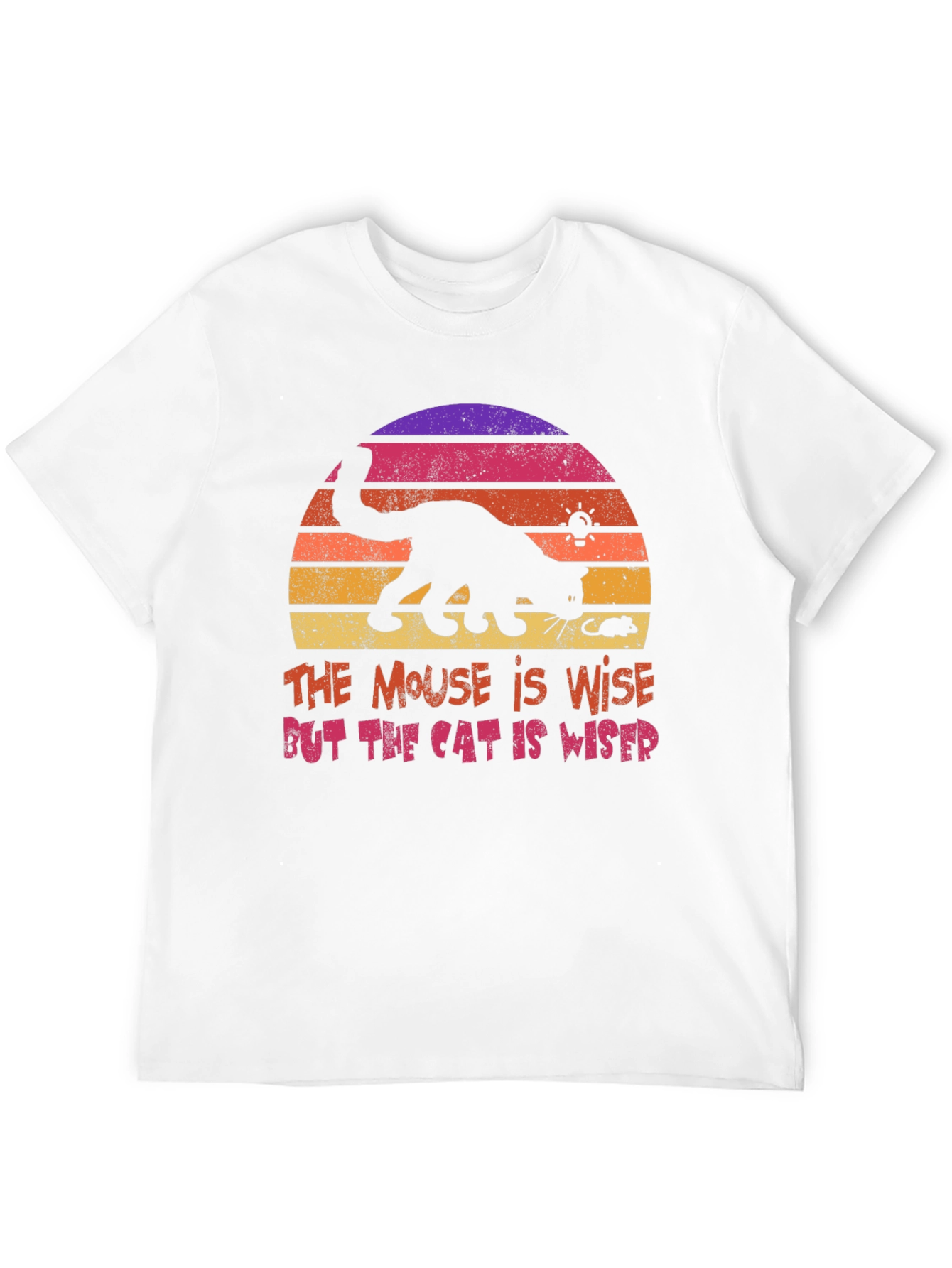 Cat and Mouse Sunset Graphic T-Shirt