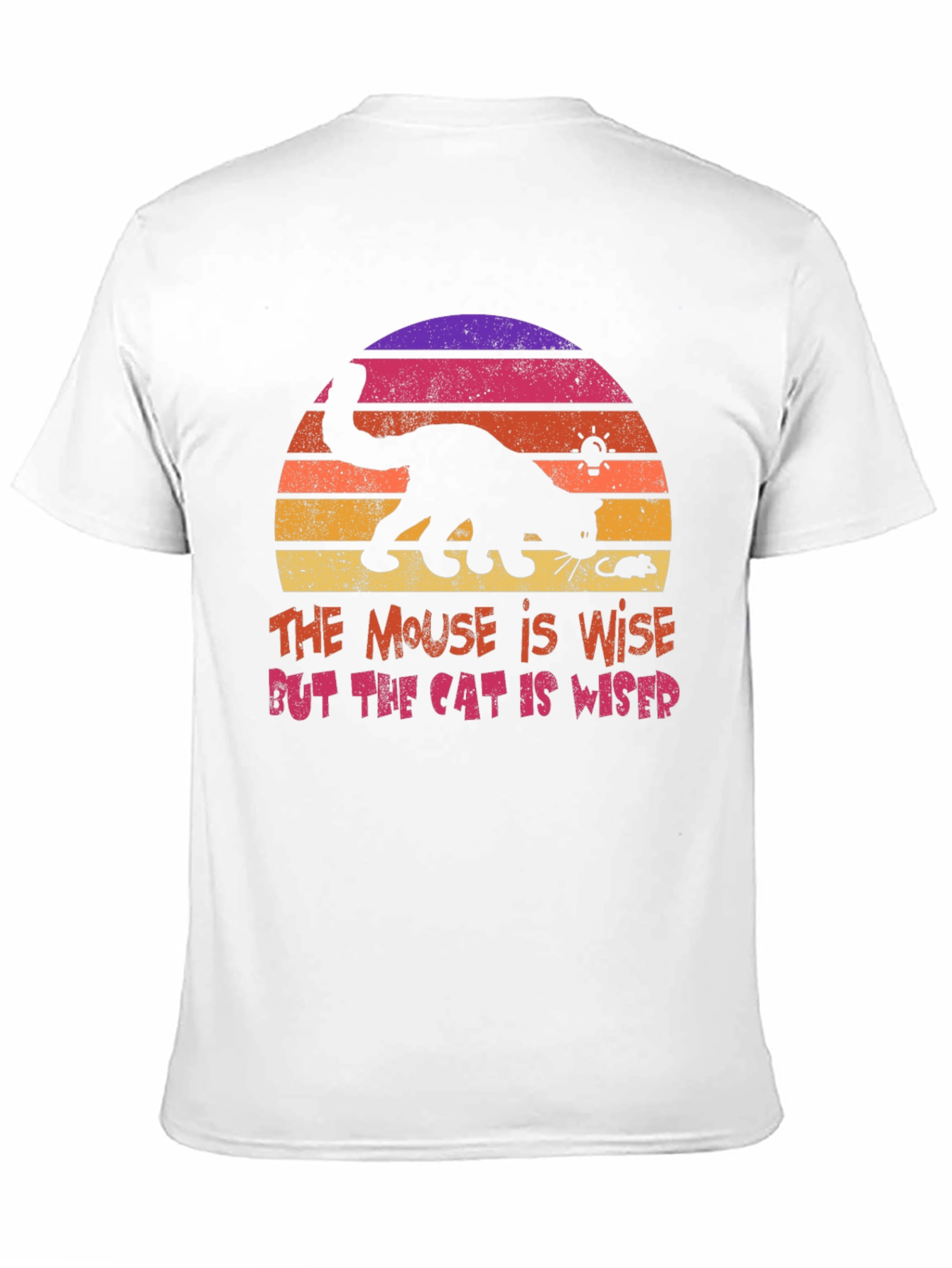 Cat and Mouse Sunset Graphic T-Shirt