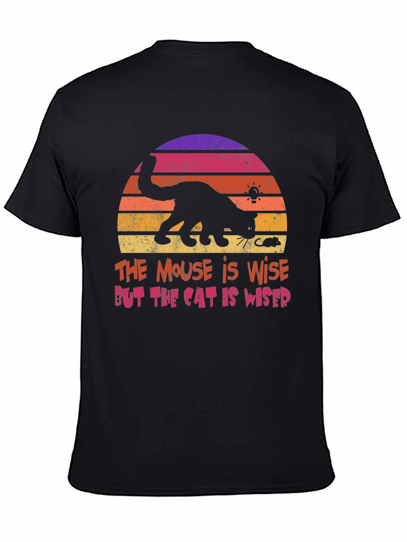 Cat and Mouse Sunset Graphic T-Shirt