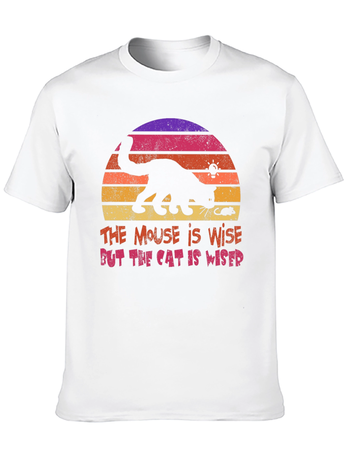 Cat and Mouse Sunset Graphic T-Shirt