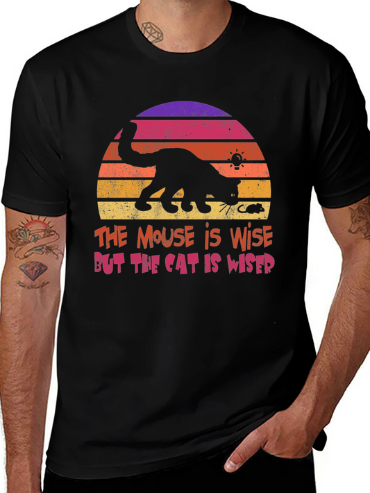 Cat and Mouse Sunset Graphic T-Shirt