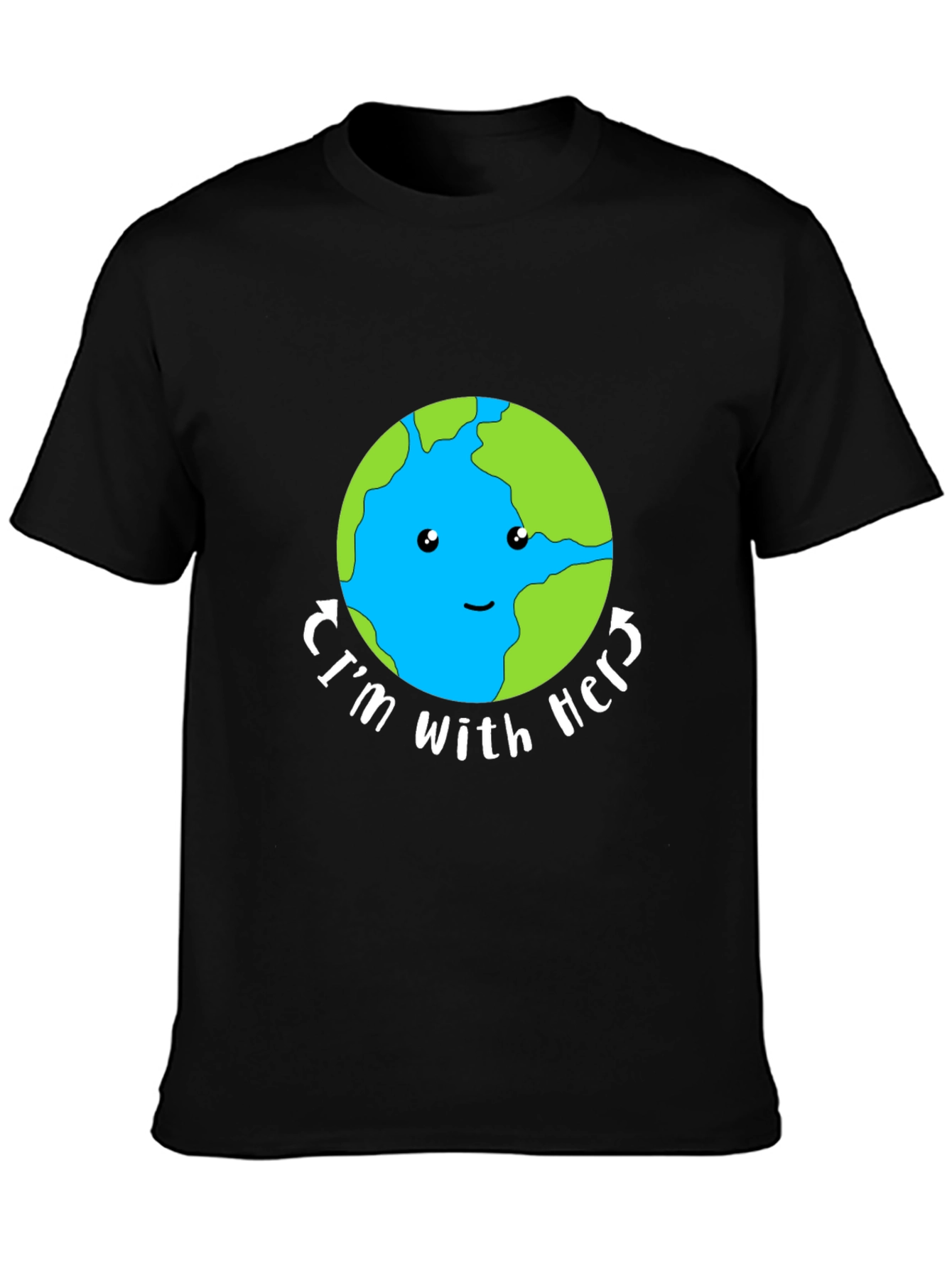 Im With Her Earth Graphic Tee - Black Unisex