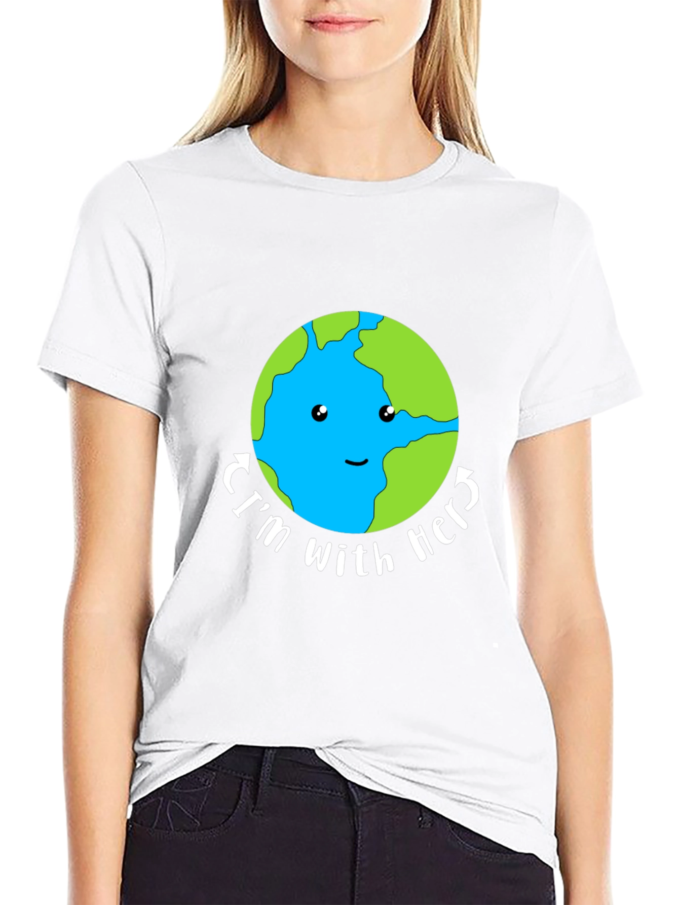 Im With Her Earth Graphic Tee - Black Unisex