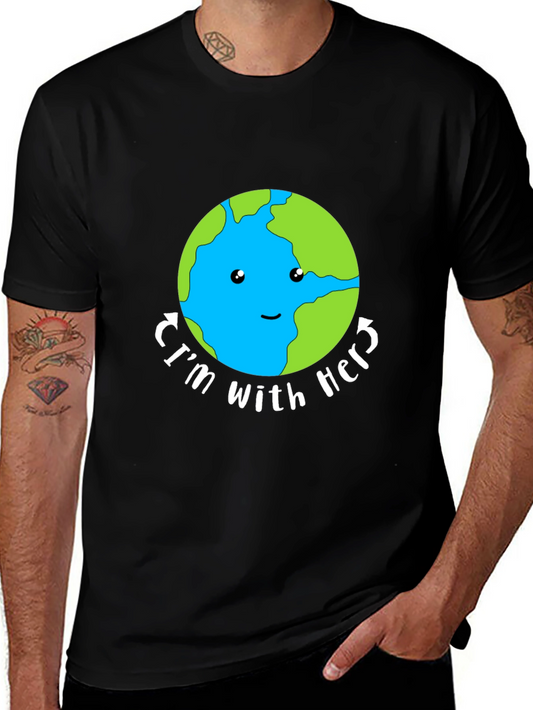 Im With Her Earth Graphic Tee - Black Unisex