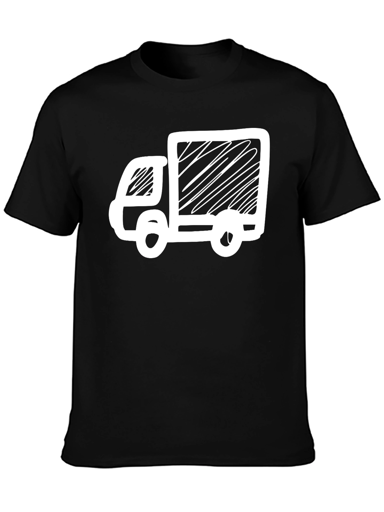 Delivery Truck Graphic T-Shirt - Black Cotton Tee