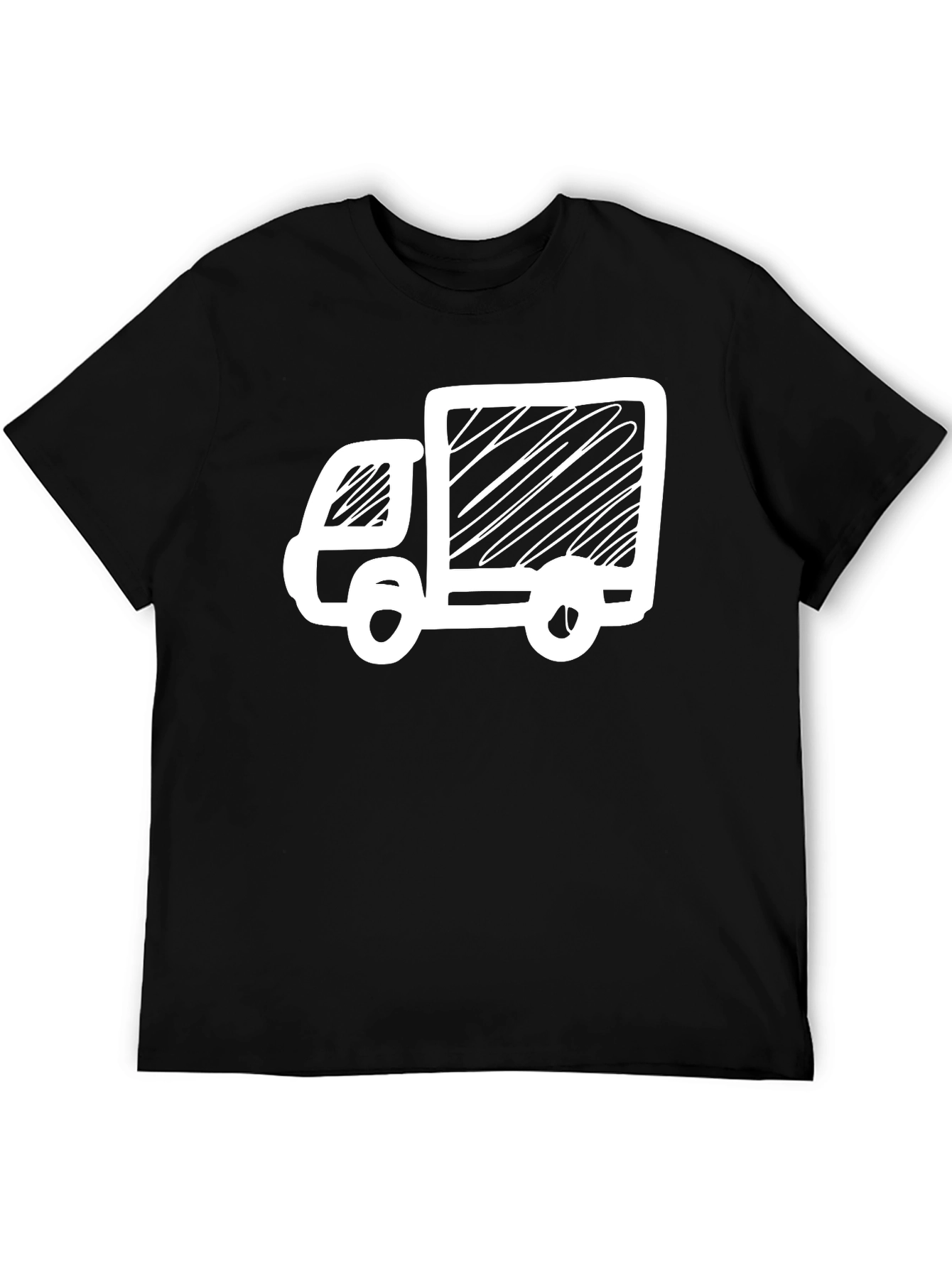 Delivery Truck Graphic T-Shirt - Black Cotton Tee