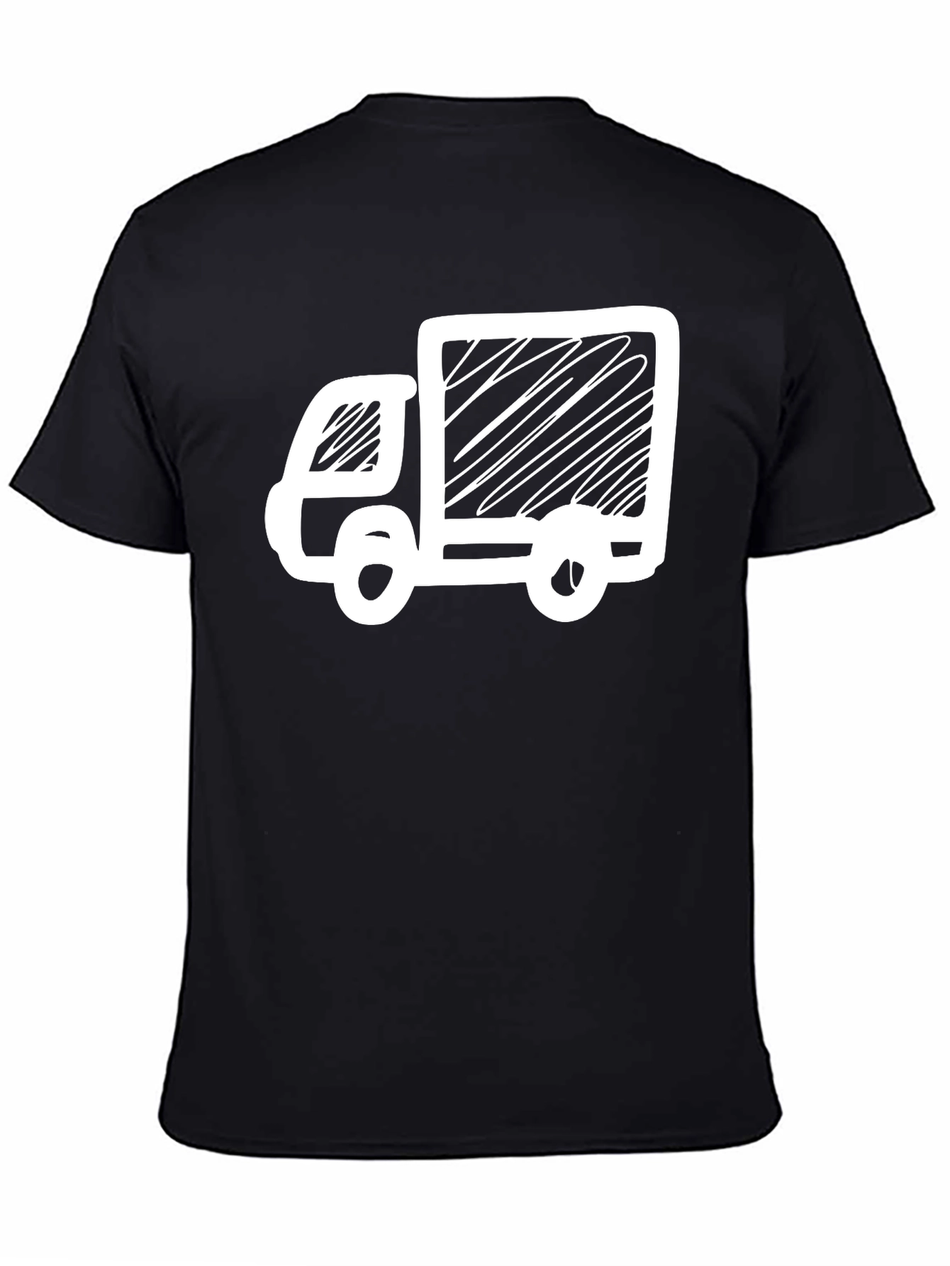 Delivery Truck Graphic T-Shirt - Black Cotton Tee