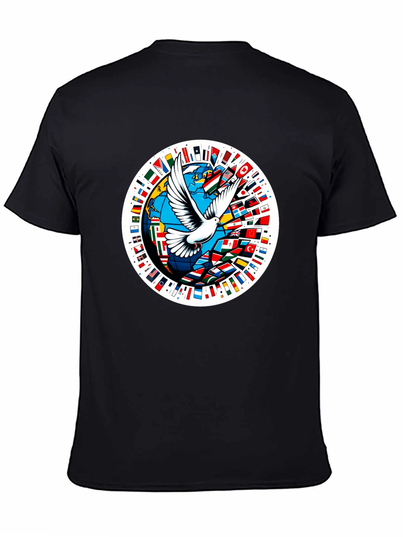 Peace Dove World Flags Graphic T-Shirt