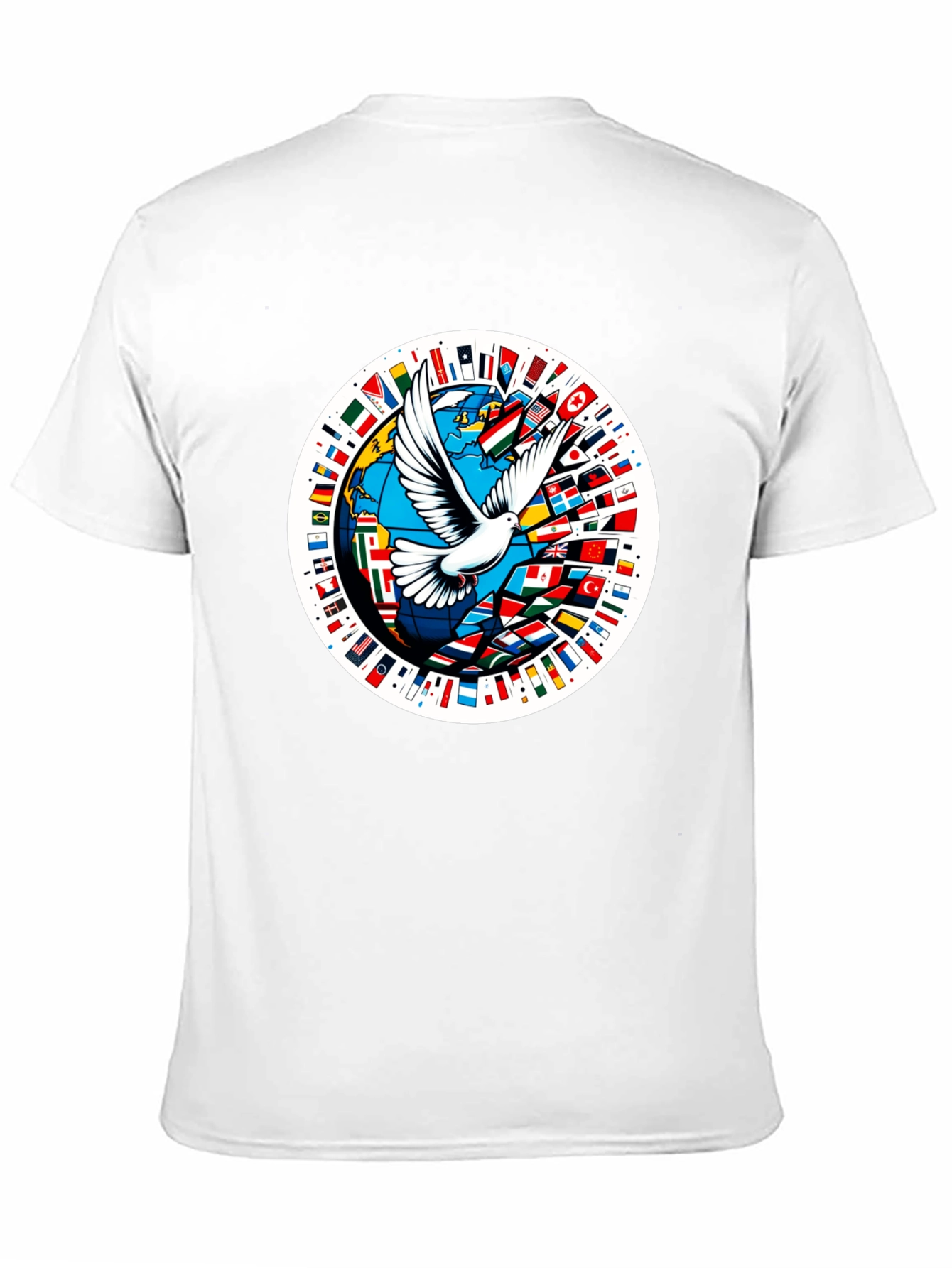 Peace Dove World Flags Graphic T-Shirt