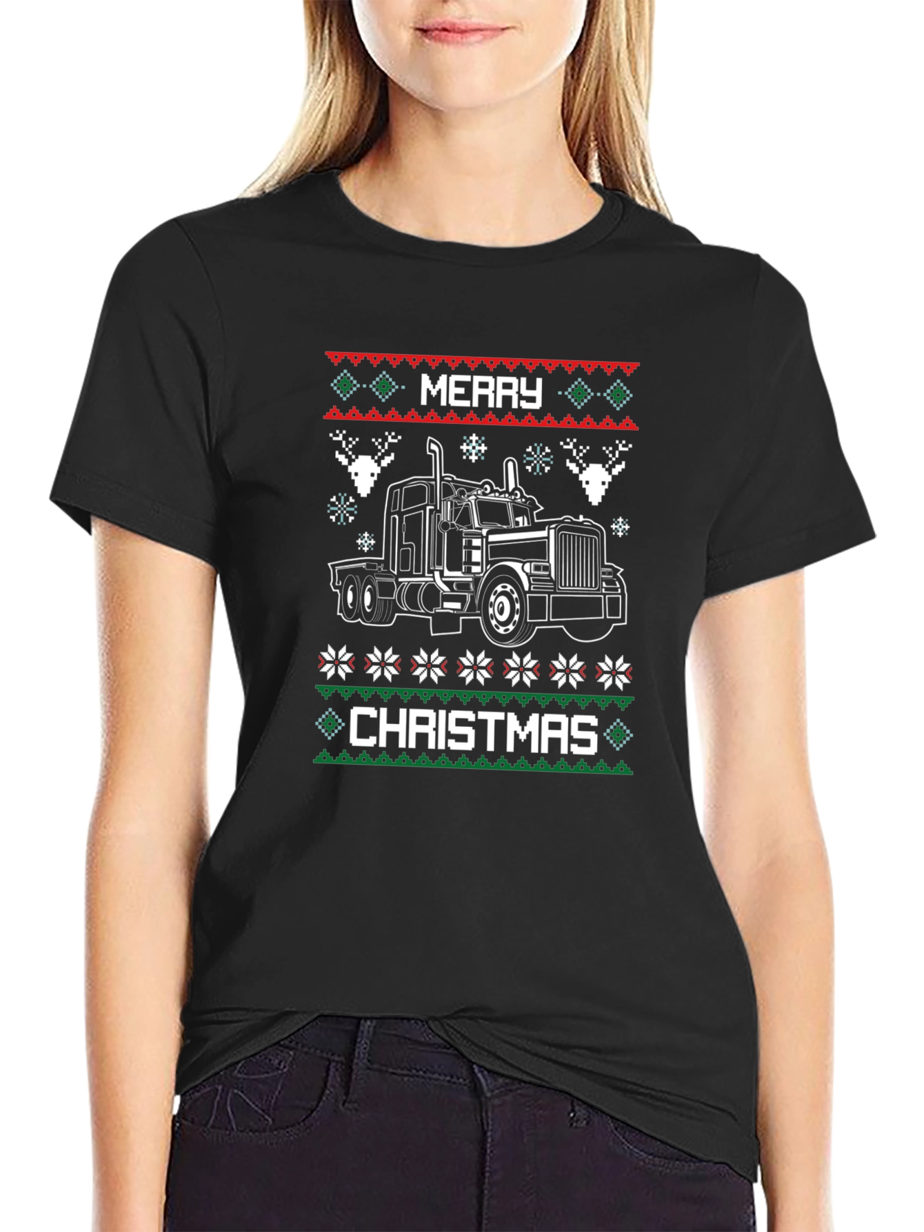 Merry Christmas Trucker T-Shirt Holiday Tee