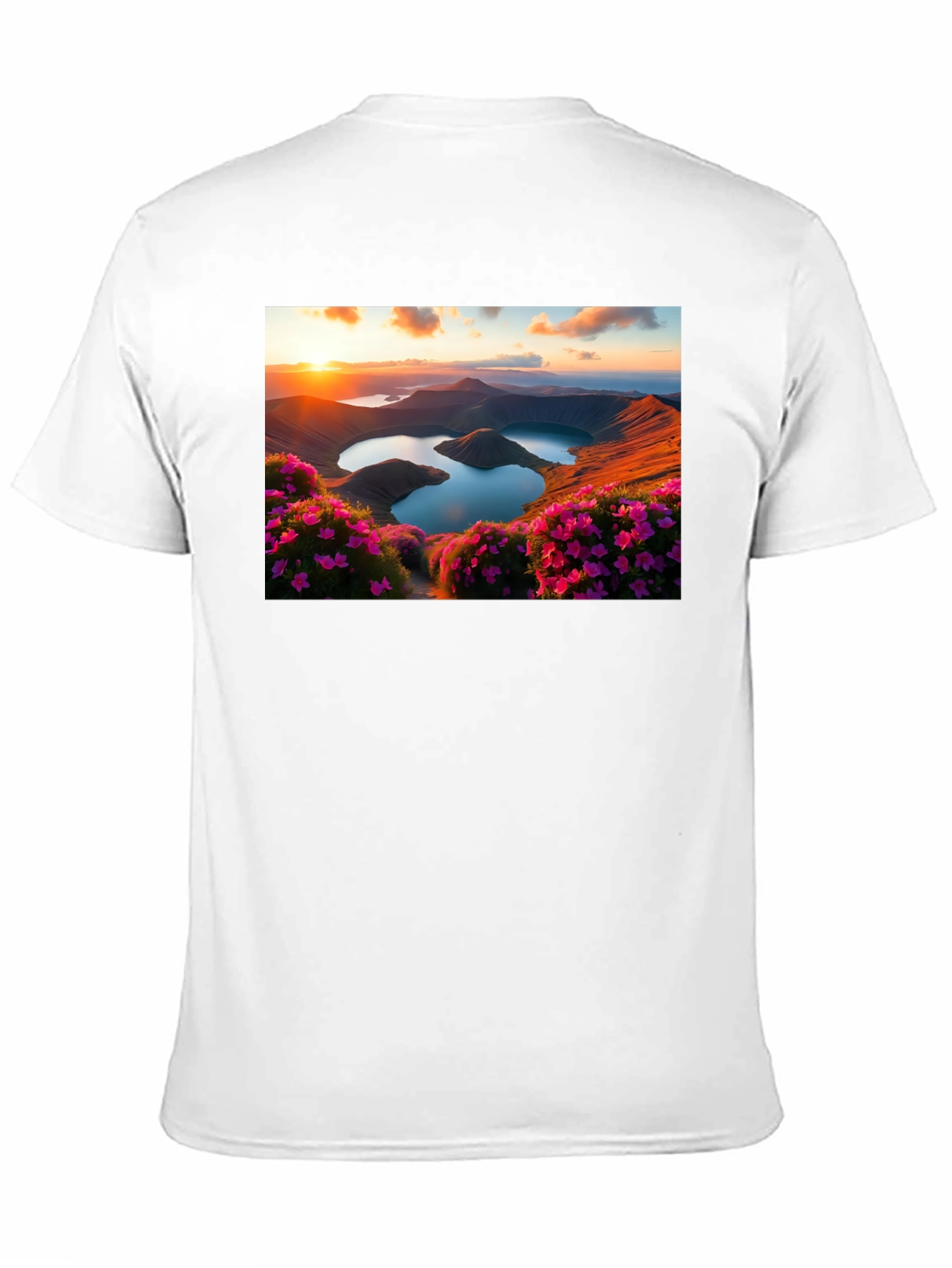 Lakeside Sunset Graphic Tee - Nature Lovers T-Shirt