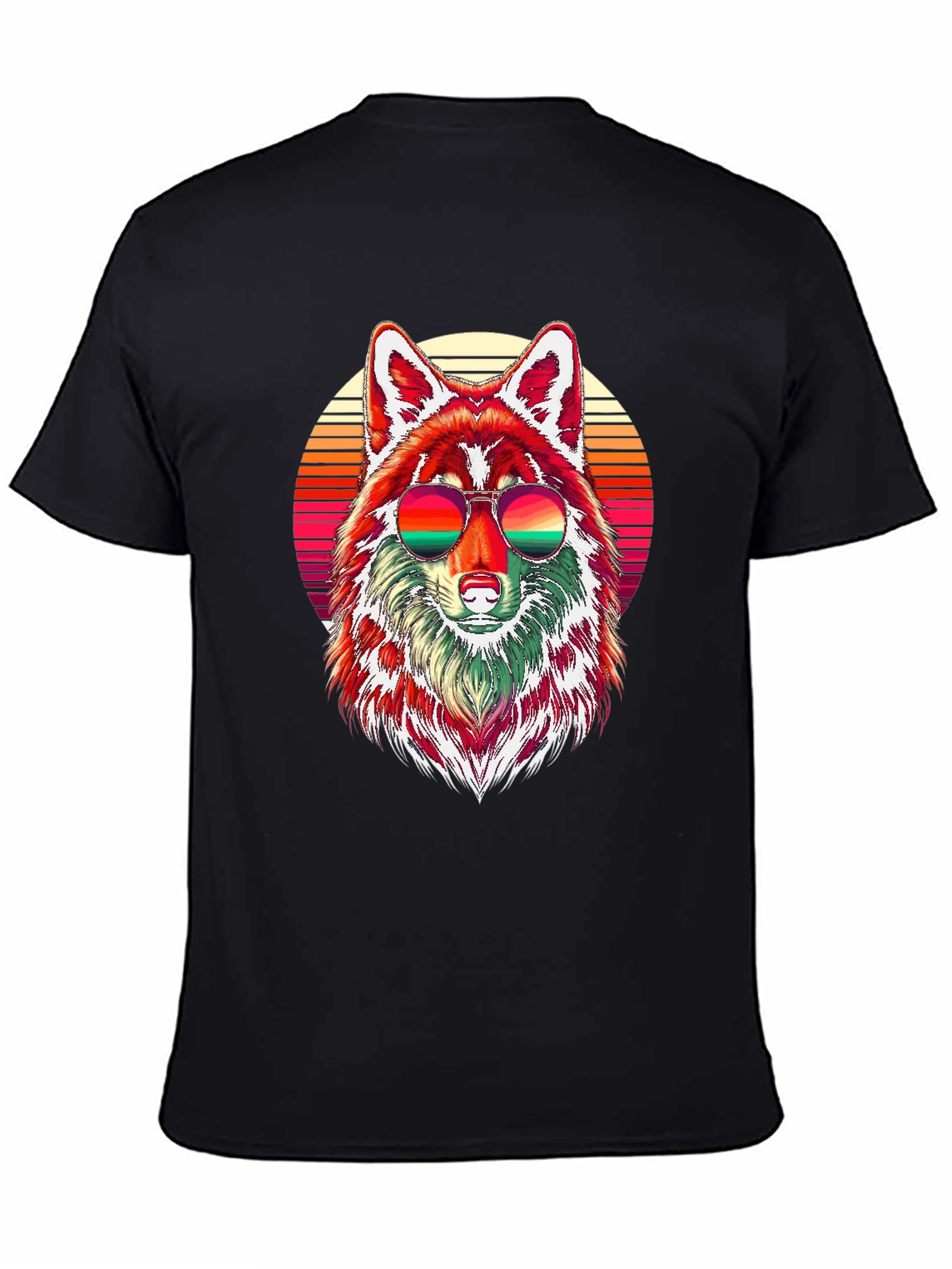 Retro Wolf Graphic Tee - Cool Animal Shirt