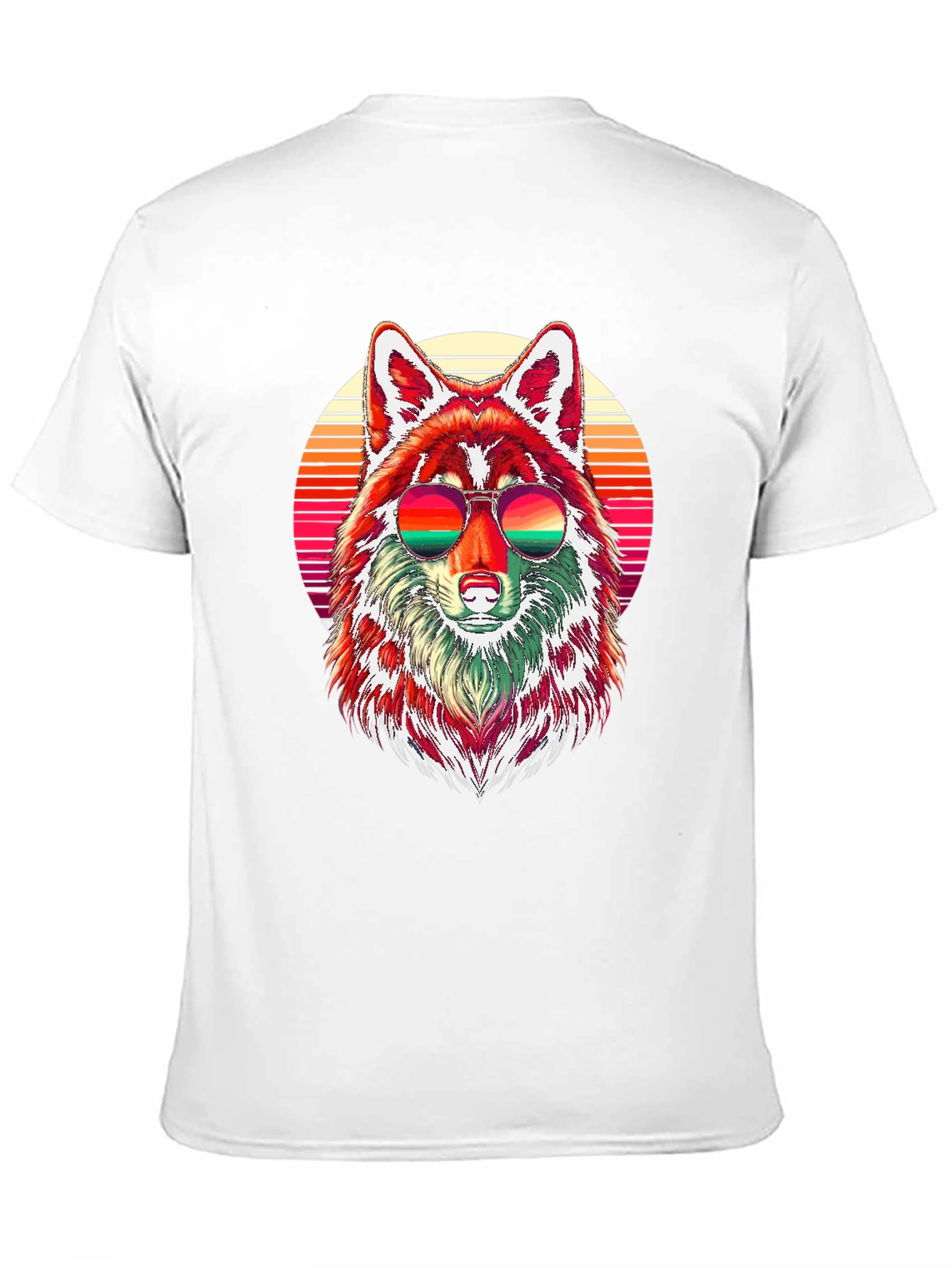 Retro Wolf Graphic Tee - Cool Animal Shirt