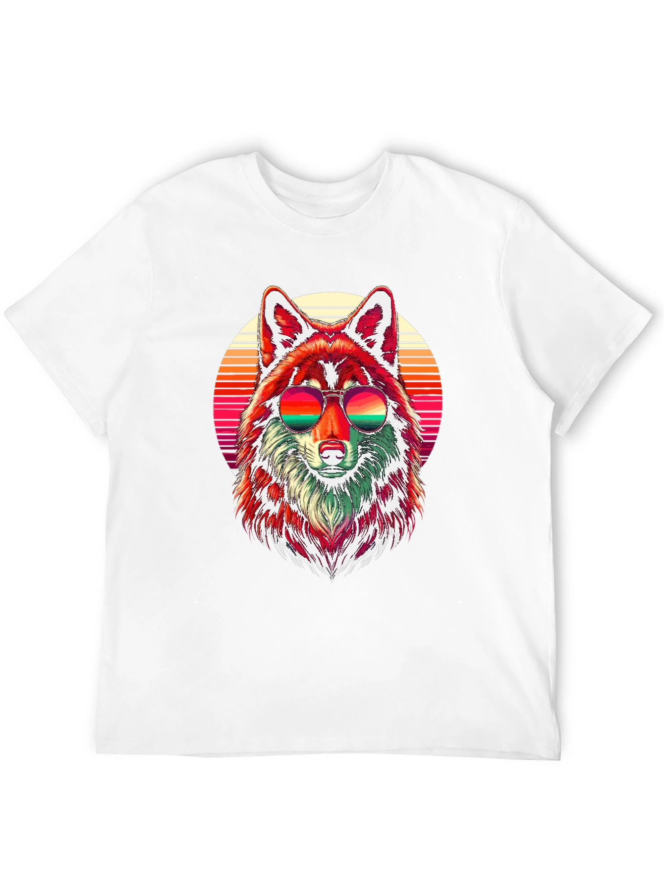 Retro Wolf Graphic Tee - Cool Animal Shirt
