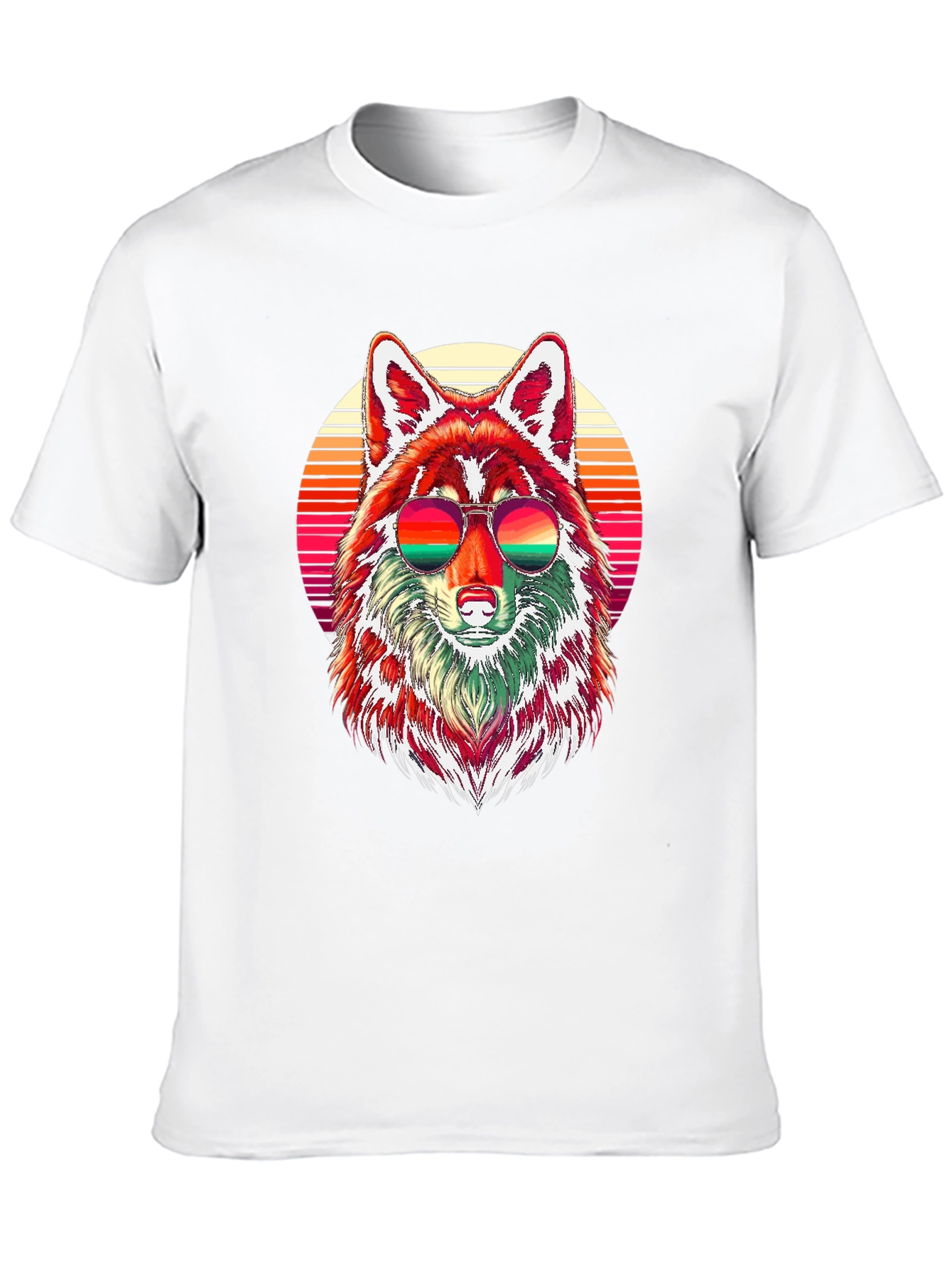 Retro Wolf Graphic Tee - Cool Animal Shirt