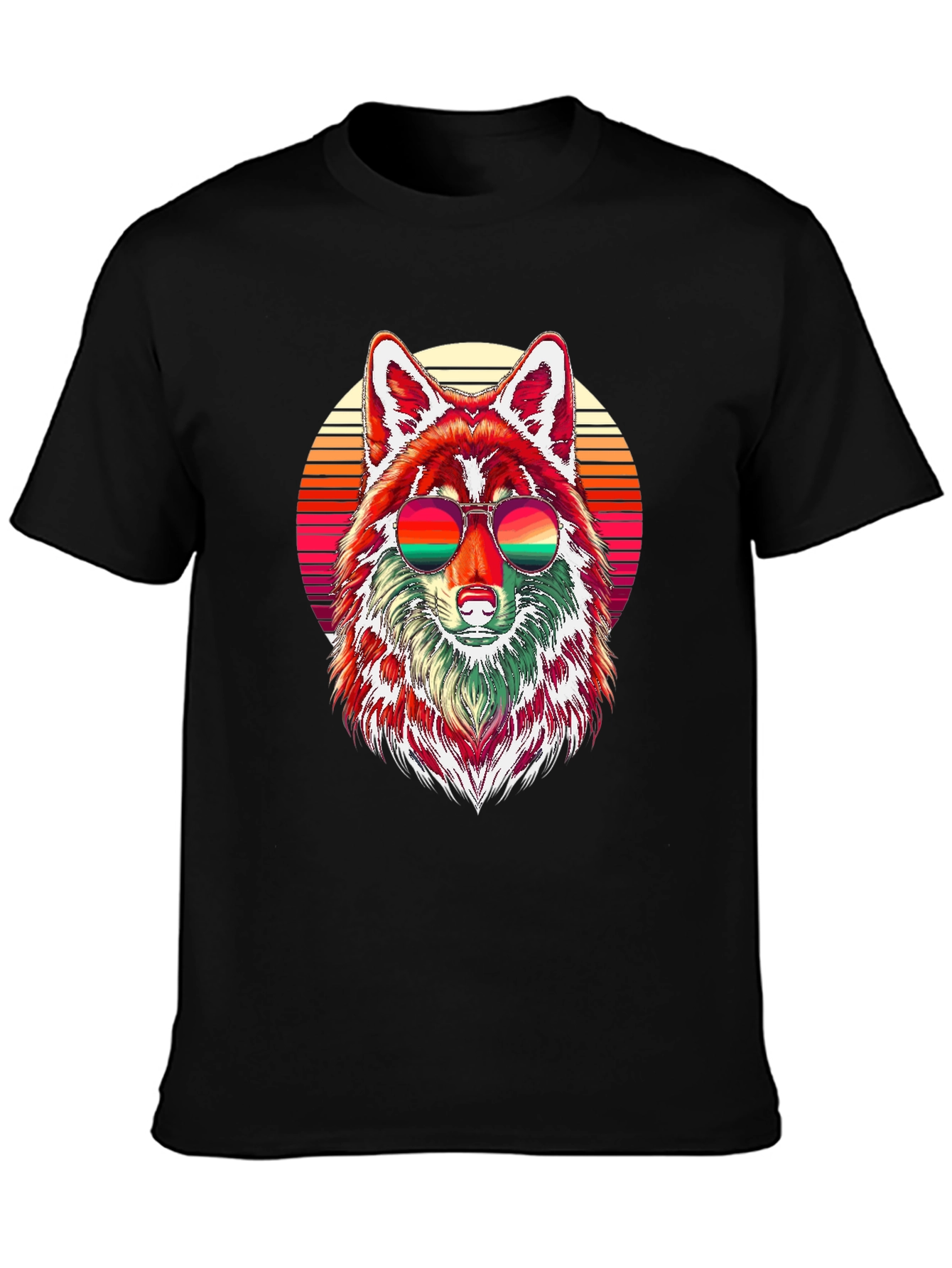 Retro Wolf Graphic Tee - Cool Animal Shirt