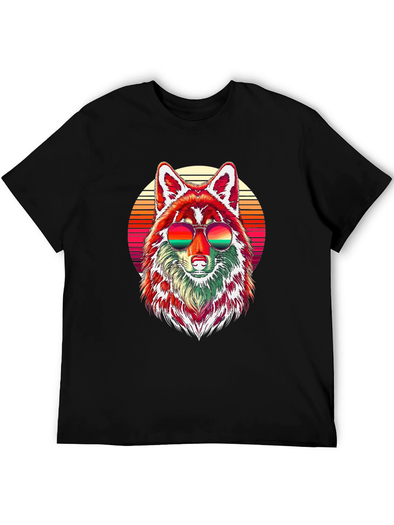 Retro Wolf Graphic Tee - Cool Animal Shirt